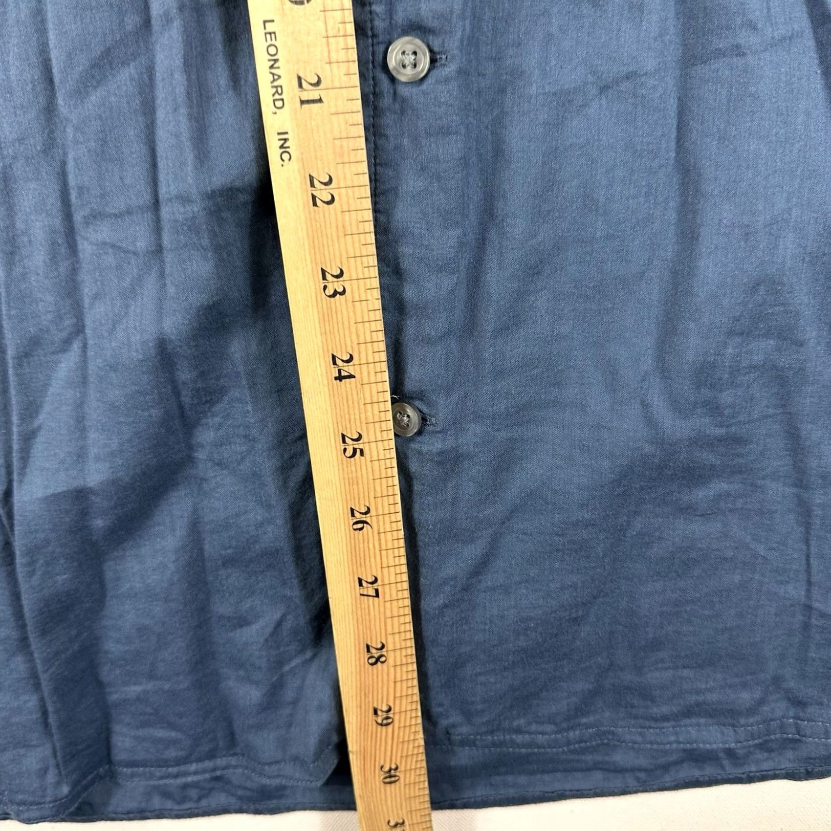 John Varvatos VINTAGE John Varvatos Camp Button Up Shirt Mens XL Blue Solid Lightweight Short Sleeve Collar Button-Up Mens XL Blue Solid Size US XL / EU 56 / 4 - 6 Thumbnail