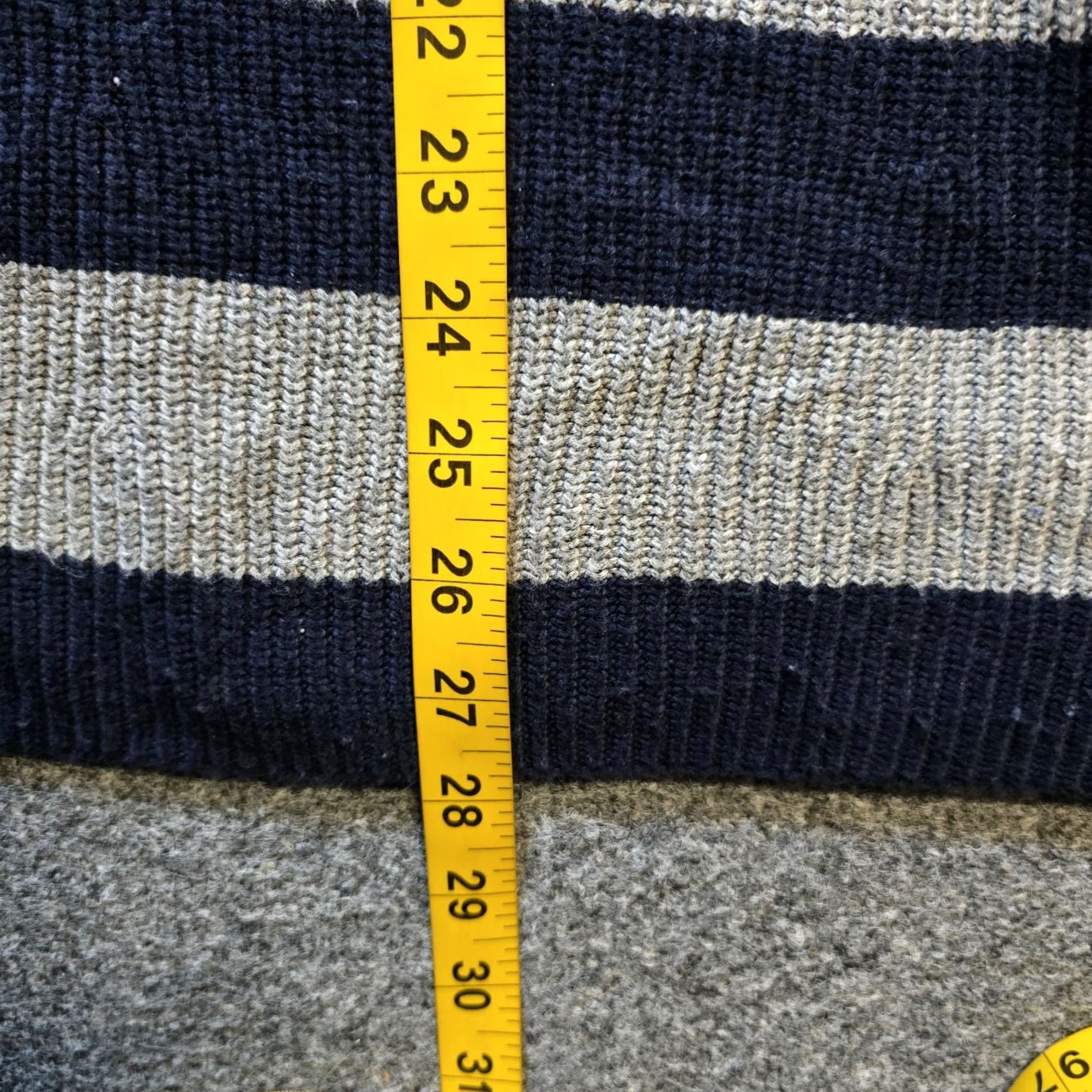 Vintage FOIL Sweater Womens Size L Blue Striped Merino Wool Blend Chunky Knit Casual Pullover Knit Square Neck Long Sleeve Regular Modern Classic Womens Size L / US 10 / IT 46 - 6 Thumbnail