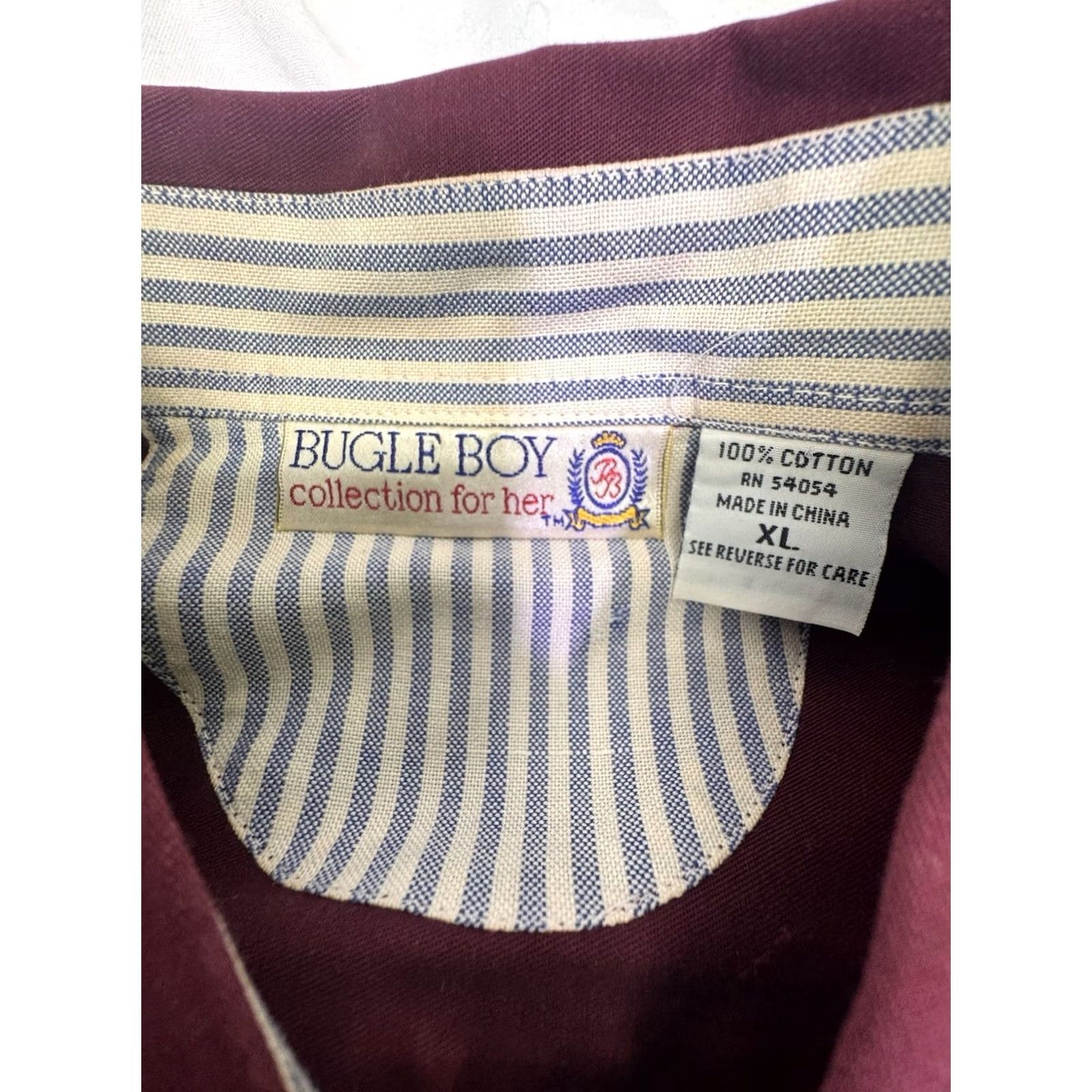 Bugle Boy VINTAGE Bugle Boy Burgundy Long Sleeve Button Down Shirt XL 90's For Her Size XL / US 12-14 / IT 48-50 - 5 Thumbnail
