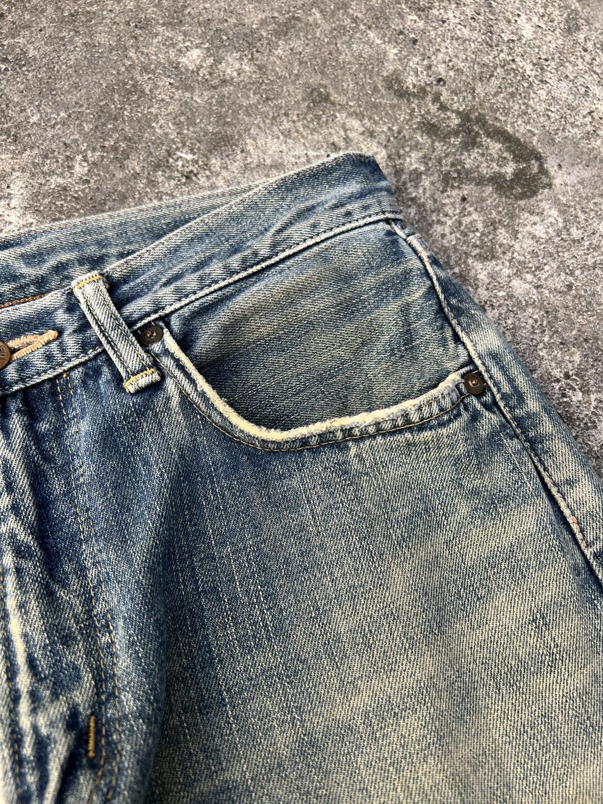 Edwin Vintage Edwin 505x Selvedge Distressed Mud Wash Jean Size US 30 / EU 46 - 12 Thumbnail