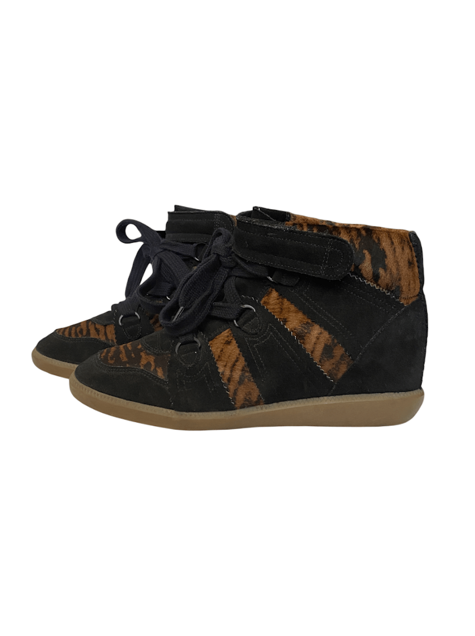 Isabel Marant Isabel Marant Sneakers: Bobby Pony Over Basket Wedge Sneaker Size US 11 / IT 41 - 1 Thumbnail