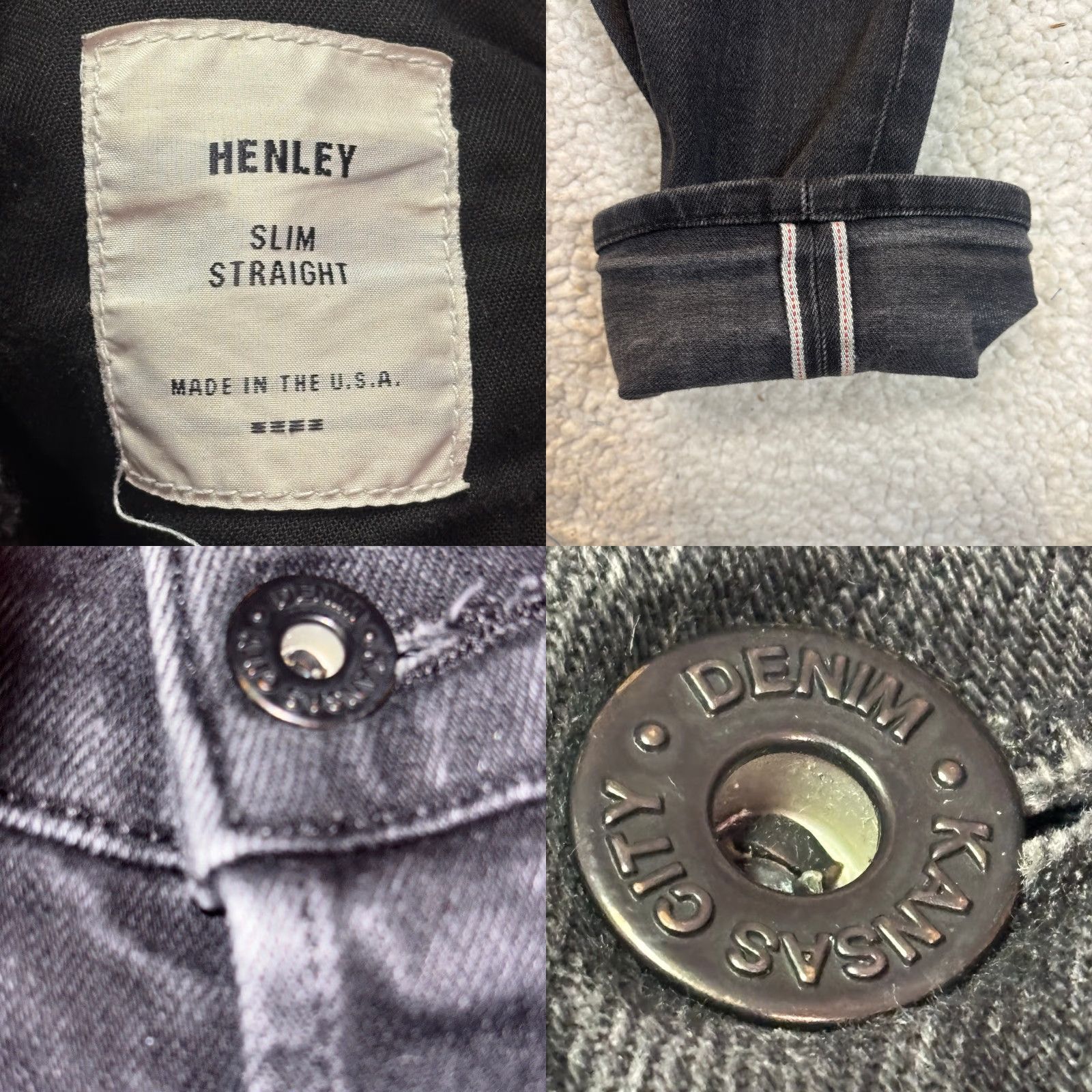 Vintage Baldwin Jeans Mens 30x31 Black Slim Straight Button Fly United States Cap Size US 30 / EU 46 - 8 Thumbnail