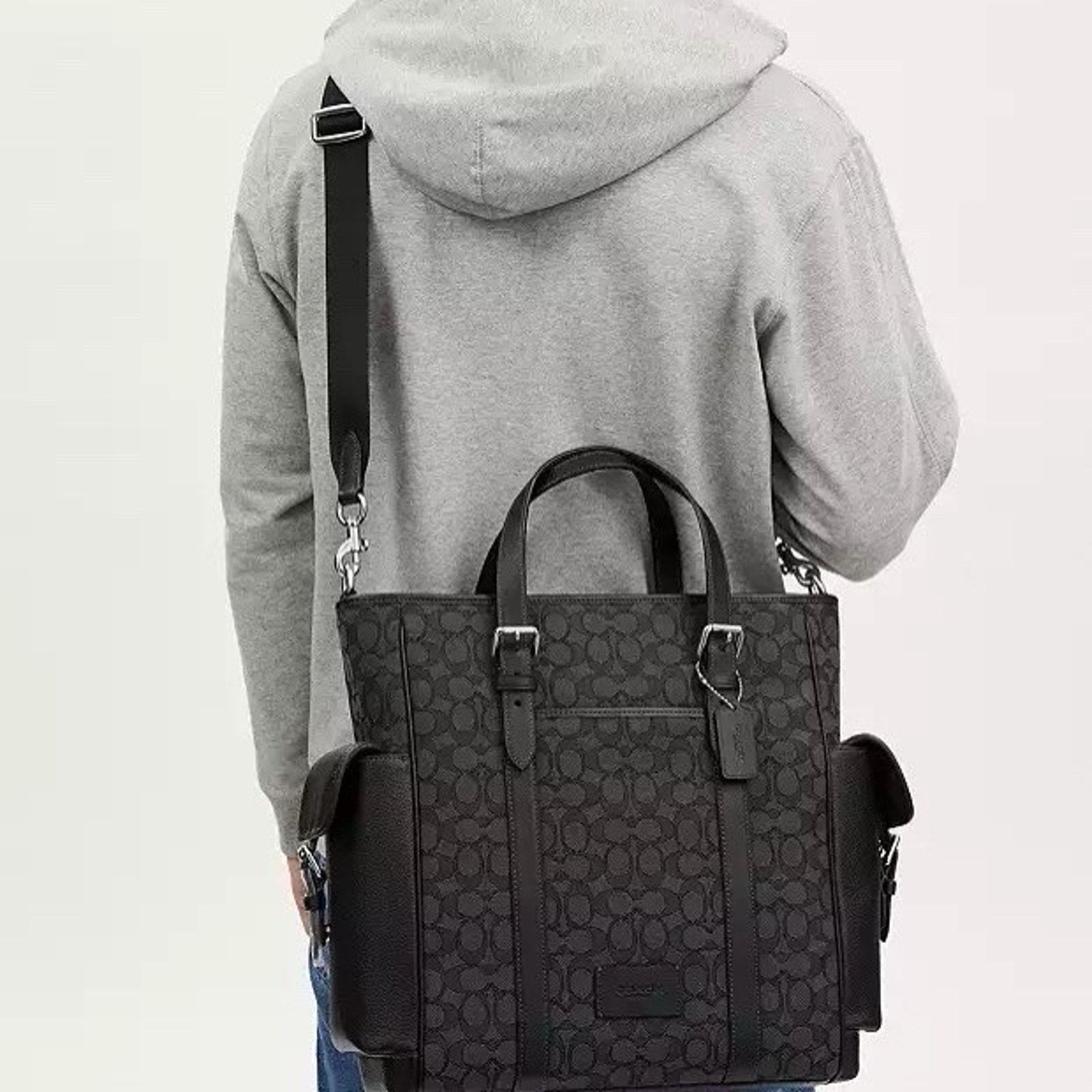 Coach NWT COACH CR325 Sprint Tote Bag Silver/Charcoal/Black Size ONE SIZE - 6 Thumbnail