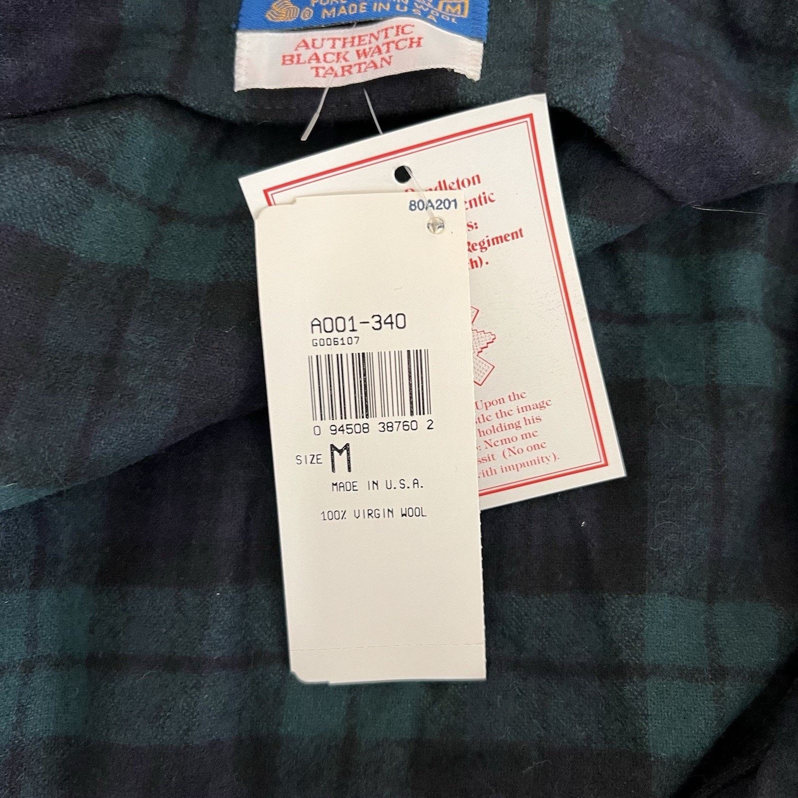 Pendleton 1970s NWT Pendleton Black Watch Tartan Wool Robe (M) READ Size ONE SIZE - 4 Thumbnail