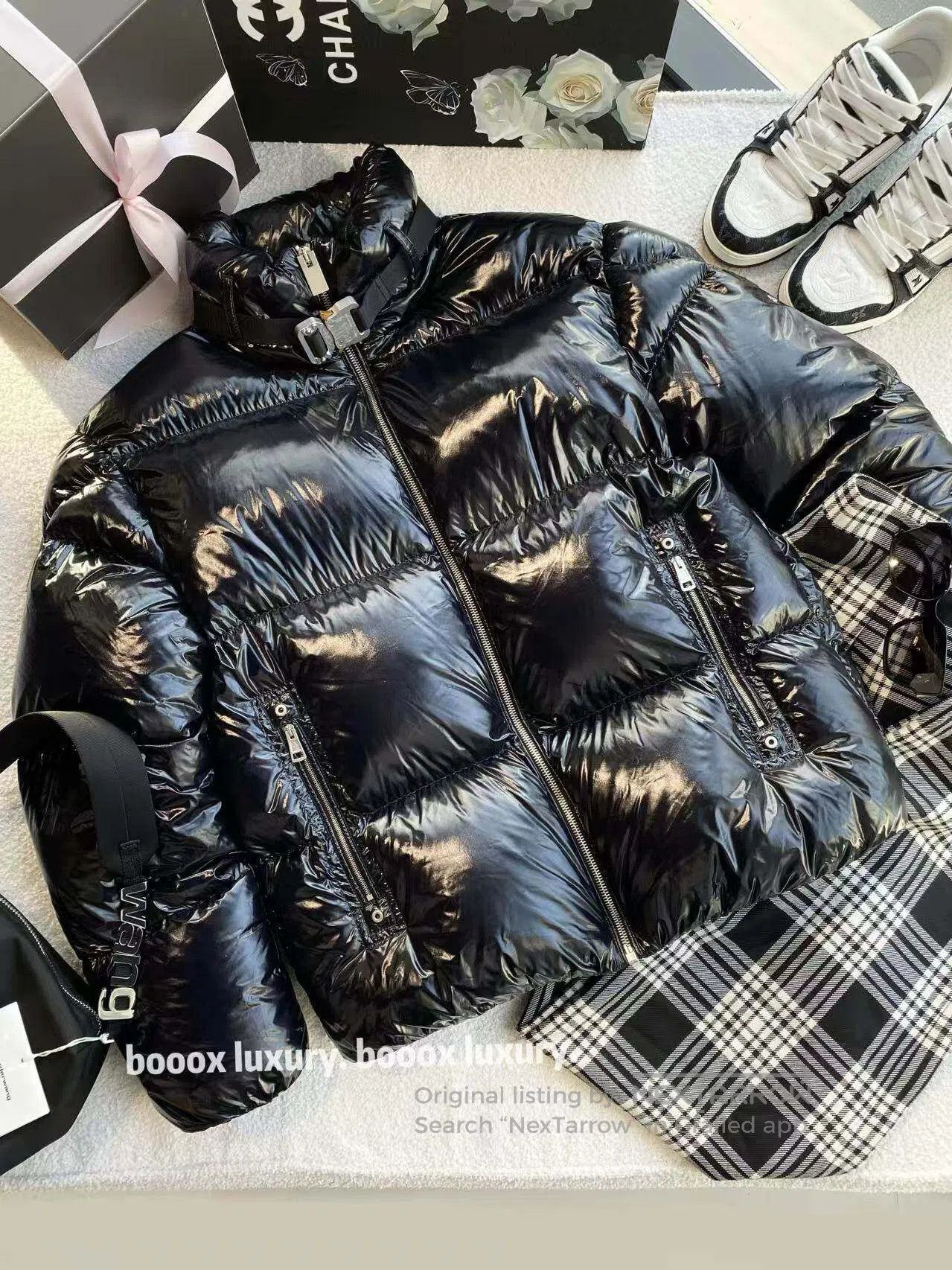 Moncler Moncler Size 1 Co-branded Mahoganus black glossy down jacke Size S / US 4 / IT 40 - 1 Thumbnail