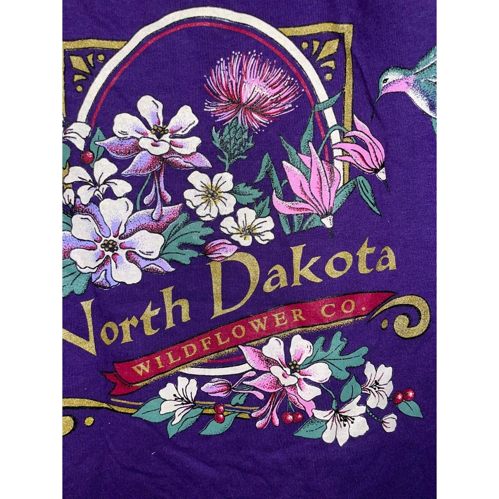 Jerzees Vintage North Dakota Shirt Wildflower Flower Tee 90s VTG M Size US M / EU 48-50 / 2 - 3 Thumbnail