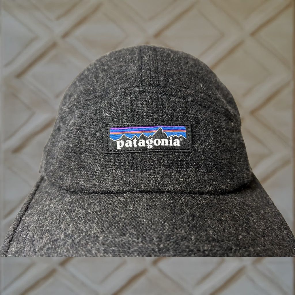 Patagonia Patagonia 5 Panel Wool Strapback Gray Hat Cap Fitz Roy Mountains Size ONE SIZE - 1 Thumbnail