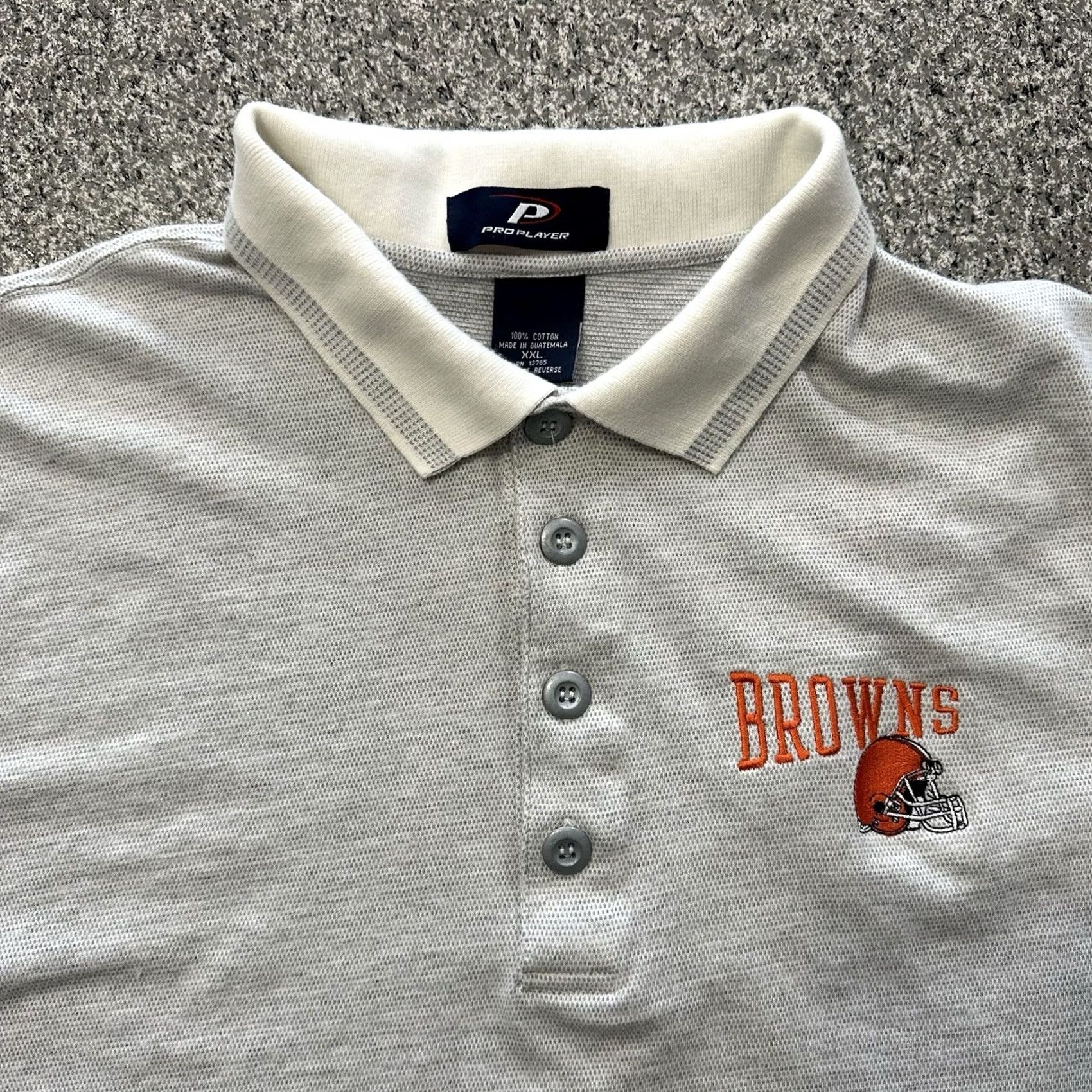 Pro Player VINTAGE Pro Player Cleveland Browns Polo Shirt Mens XXL Cotton Light Grey Polo Shirts Brown Grey Size US L / EU 52-54 / 3 - 2 Thumbnail