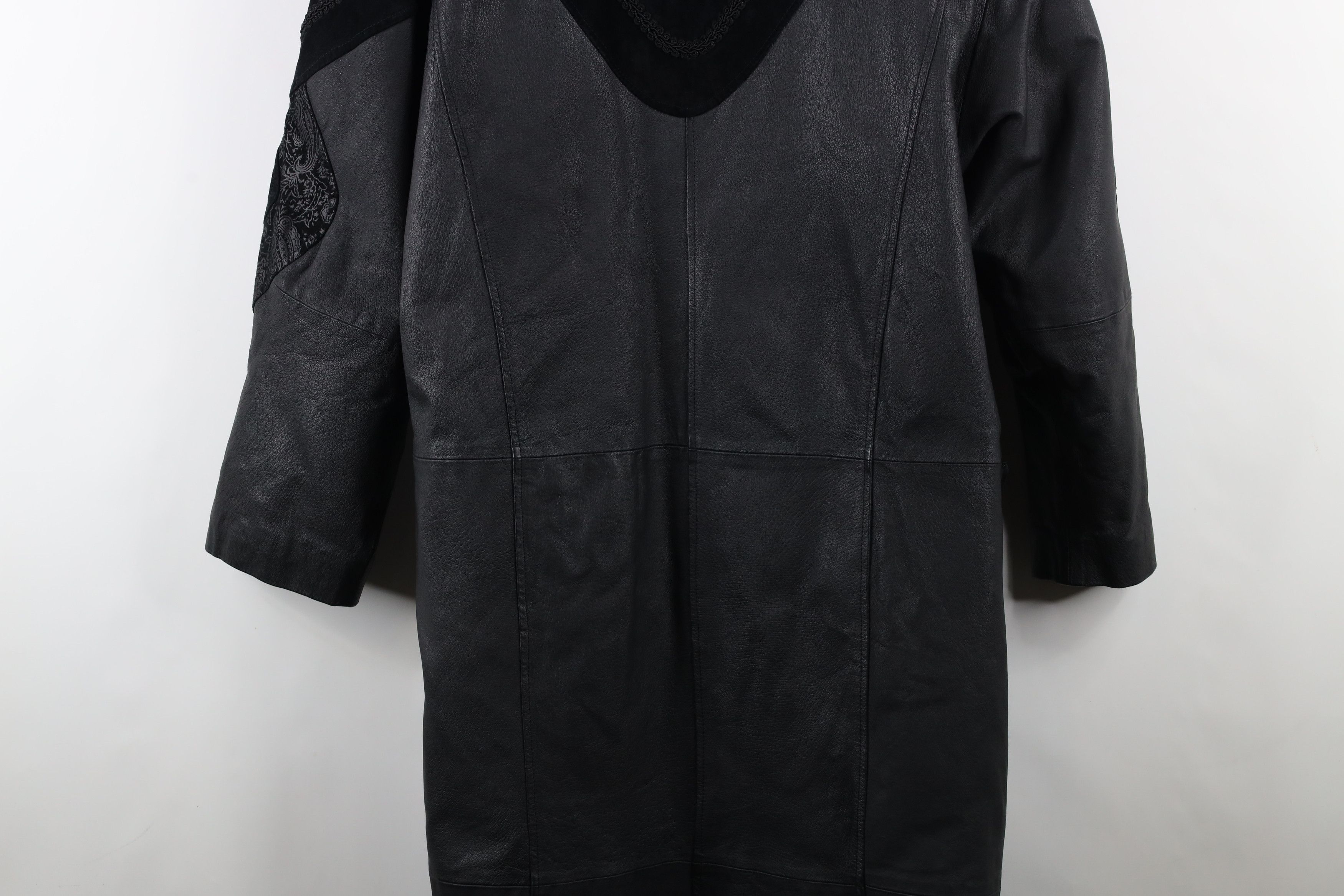 Vintage Vintage 90s Streetwear Paisley Leather Trench Coat Jacket Size L / US 10 / IT 46 - 16 Thumbnail