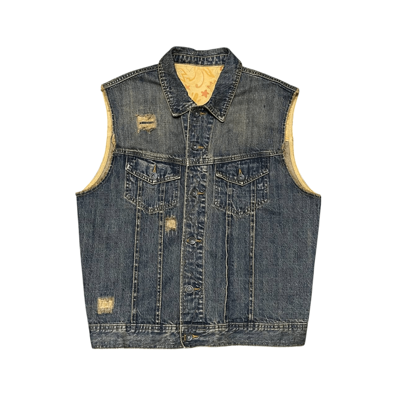 semanticdesign Semantic Design Distressed Denim Vest Size US L / EU 52-54 / 3 - 1 Thumbnail