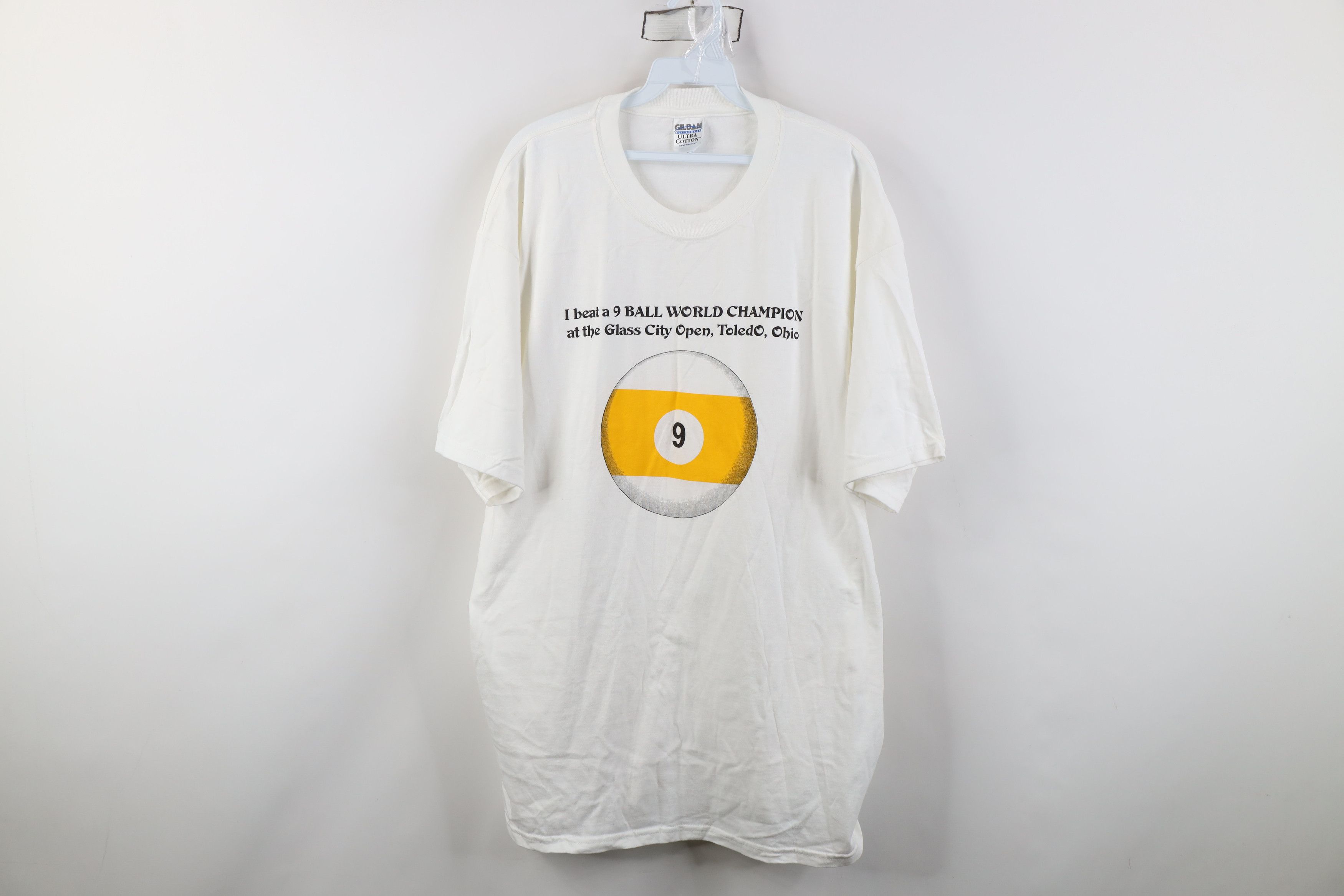 Vintage Vintage 90s 9 Ball World Champion City Open Pool T-Shirt Size US XL / EU 56 / 4 - 1 Thumbnail