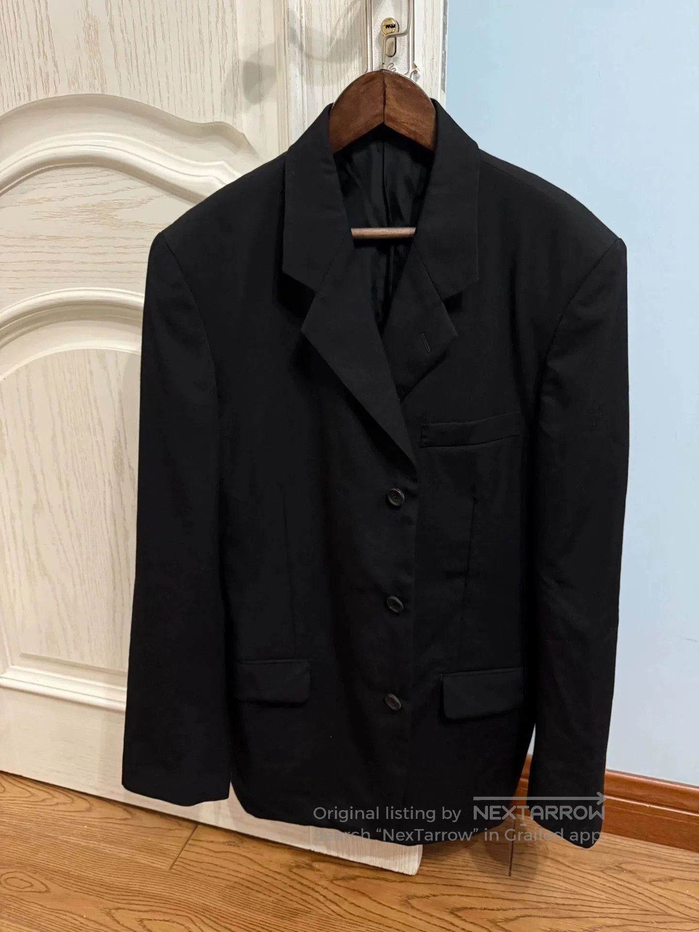 Yohji Yamamoto Black Single-Breasted Blazer with Pocket Details. Size US S / EU 44-46 / 1 - 1 Thumbnail
