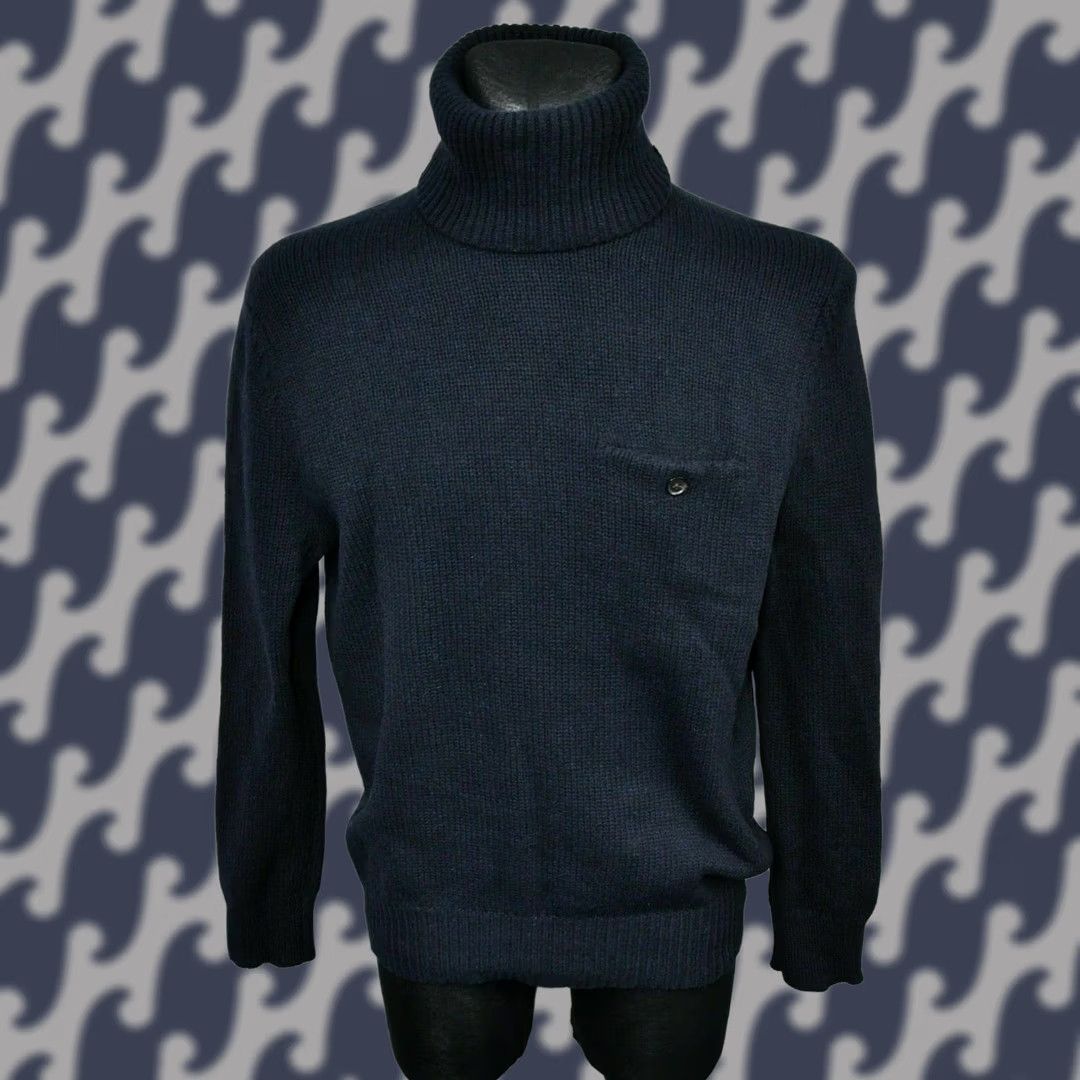 Acne Studios ACNE STUDIOS Chet P AW14 SWEATER Wool Navy Blue M Mens Pullover Turtleneck Size US M / EU 48-50 / 2 - 1 Thumbnail