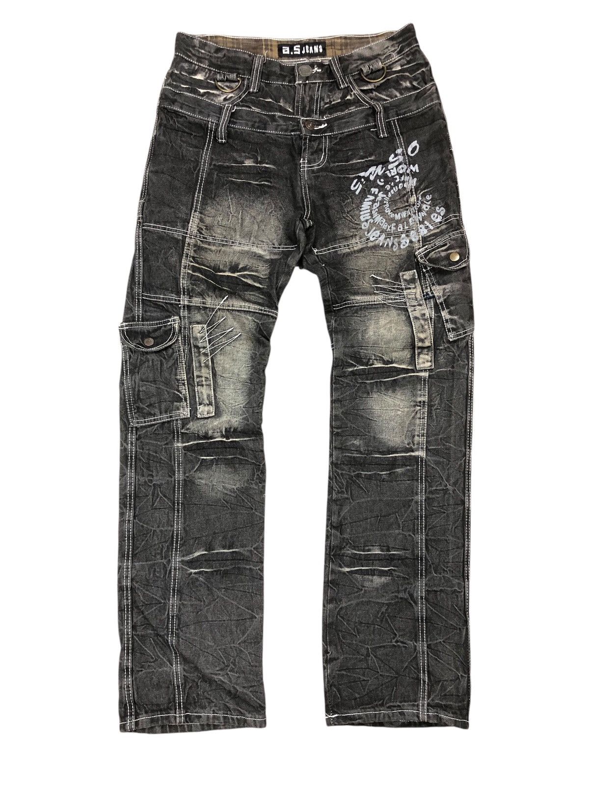 Japanese Brand Japanese Brands ASTON Faded Double Waist Cargo Jeans Size US 32 / EU 48 - 1 Thumbnail