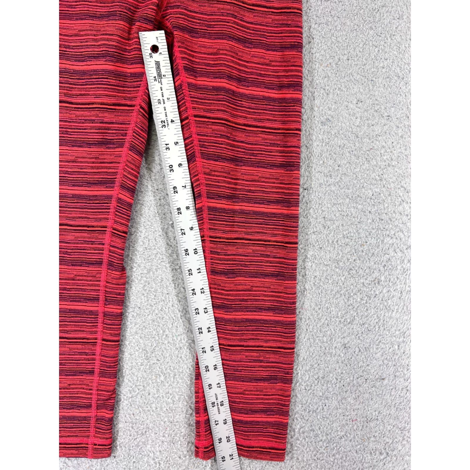 Lululemon Lululemon Wunder Under Pants Womens 4 Pink Stripe 21" Yoga Cropped High Rise Leggings with Pockets Cyber Boom Juice Alarming | Activewear Size 27" / US 4 / IT 40 - 5 Thumbnail