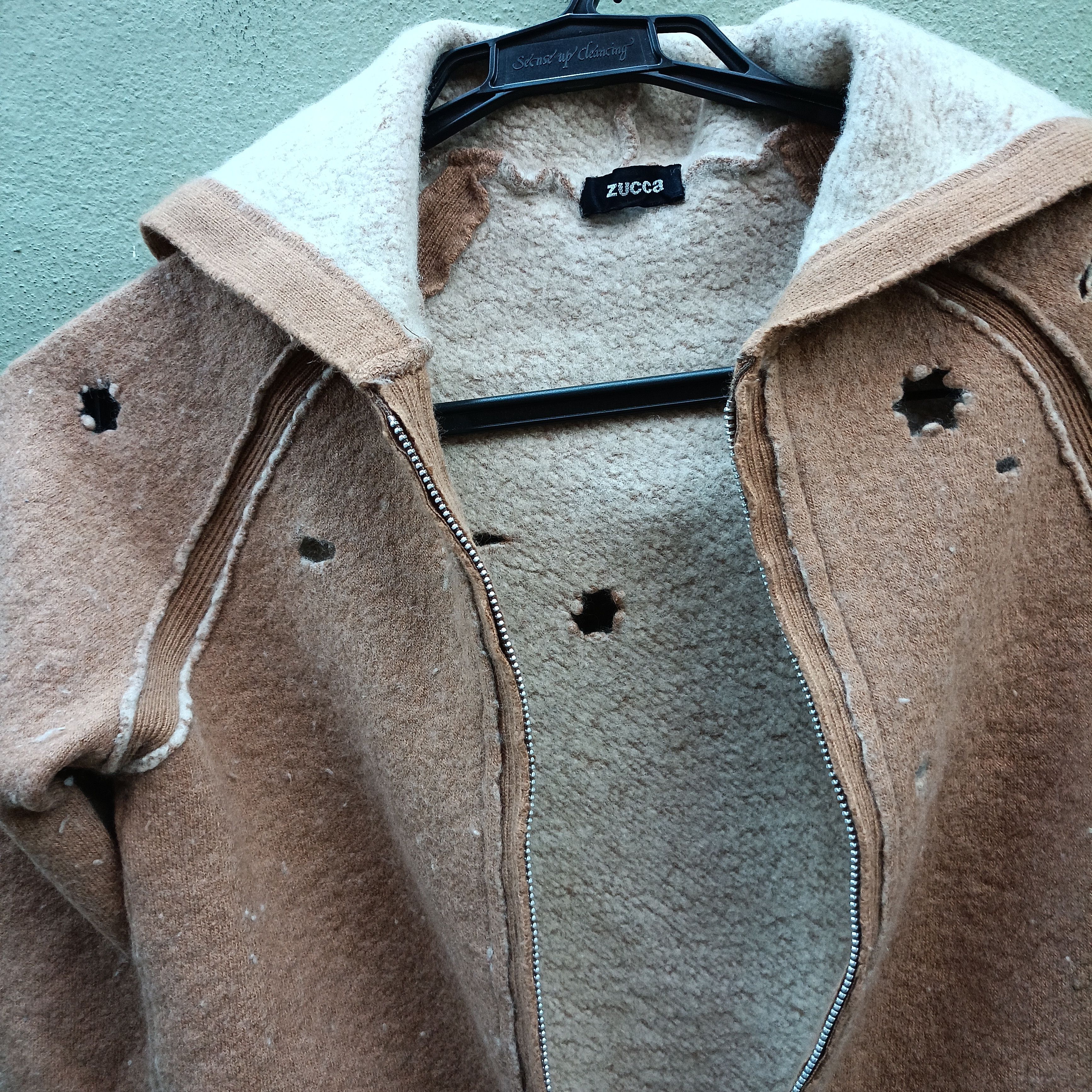 Zucca Zucca Distressed Zip-Up Hoodie jacket Size S / US 4 / IT 40 - 6 Thumbnail