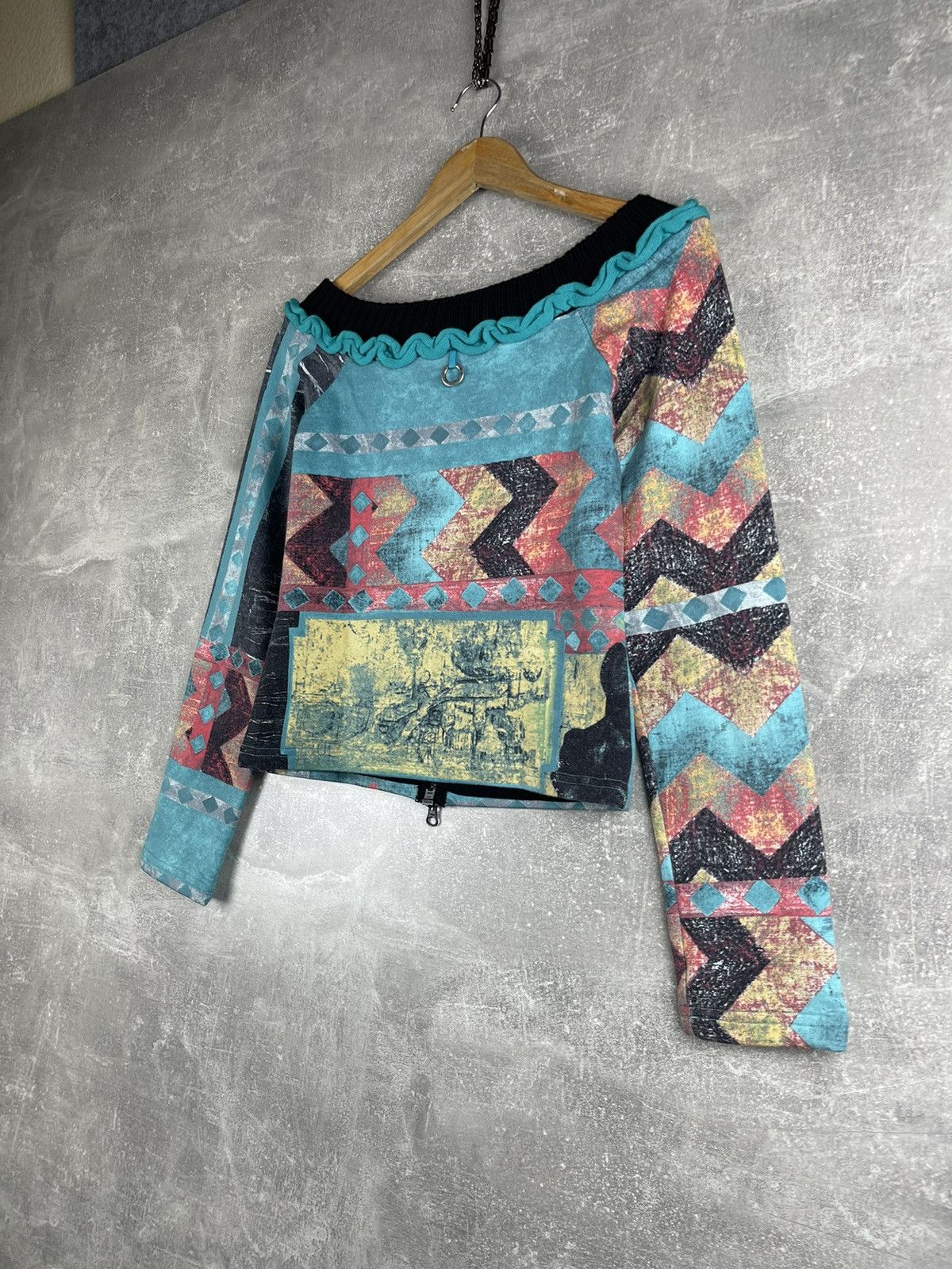 Acne Studios Y2K Save The Queen Multicolor Geometric Knit Zip Jacket Size S / US 4 / IT 40 - 9 Thumbnail