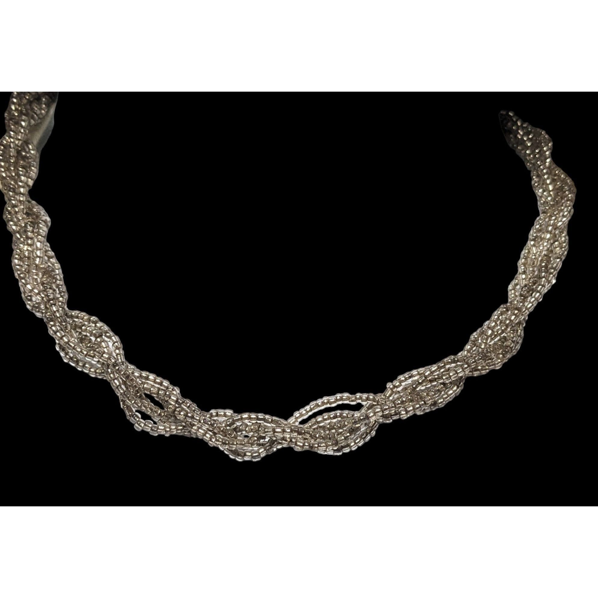 Other Twisted Silver Glass Seed Bead Necklace Size ONE SIZE - 2 Thumbnail