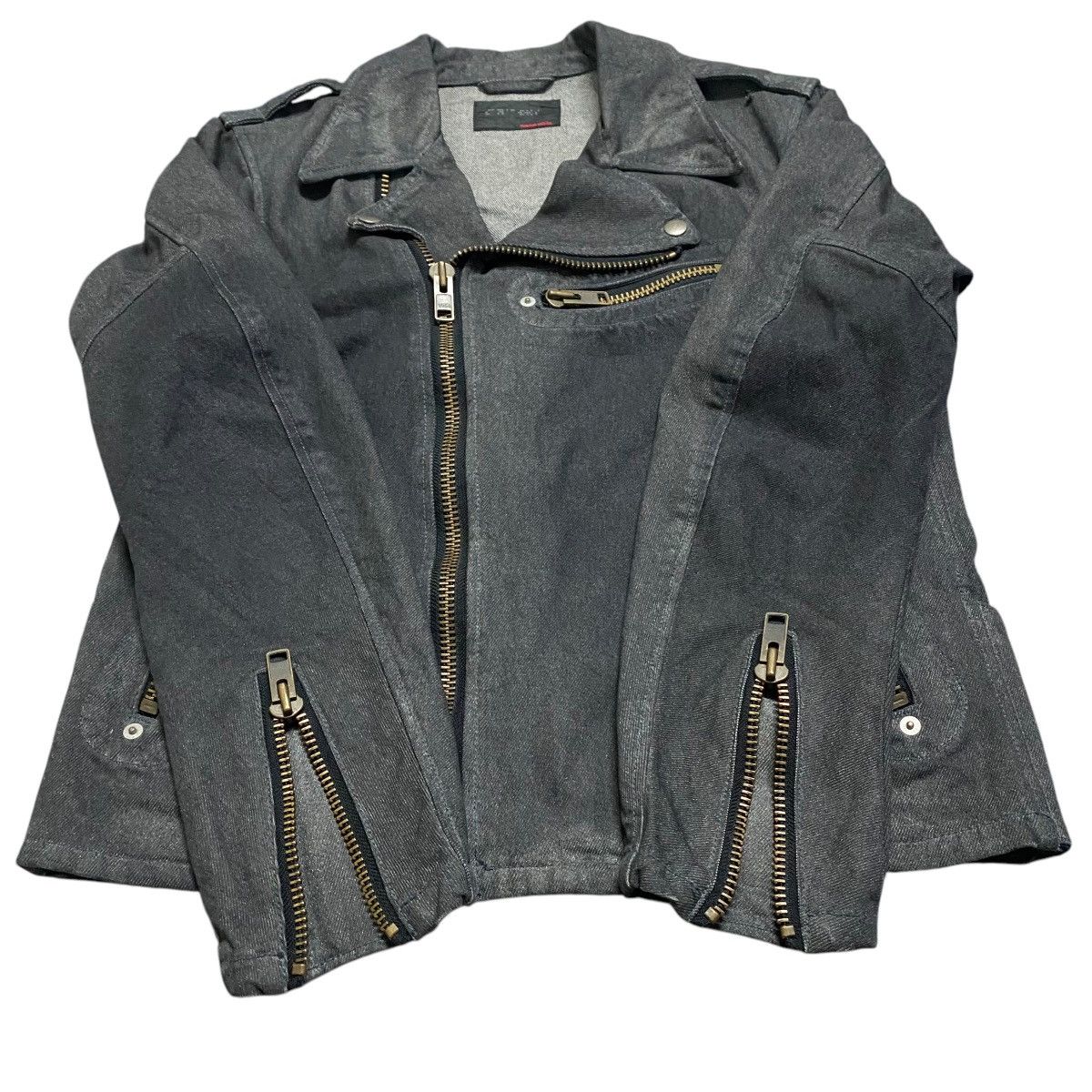 Le Grande Bleu (L.G.B.) Maniac Works Black Waxed Denim Biker Jacket Size US M / EU 48-50 / 2 - 15 Thumbnail