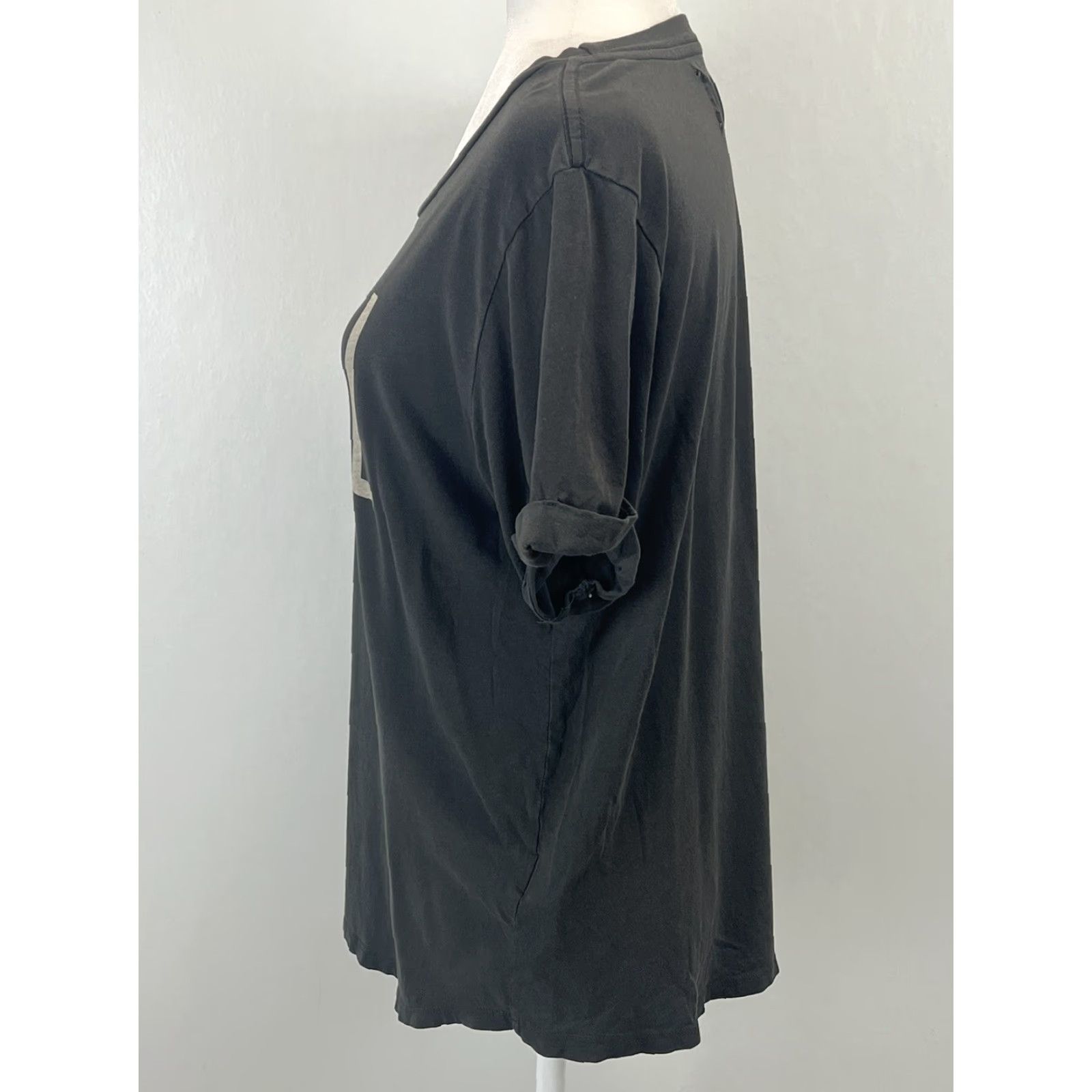 Sol Angeles Anthropologie x Sol Angeles T-Shirt Equal - Black - Short Sleeve - Cotton - Medium - Women Size M / US 6-8 / IT 42-44 - 2 Thumbnail