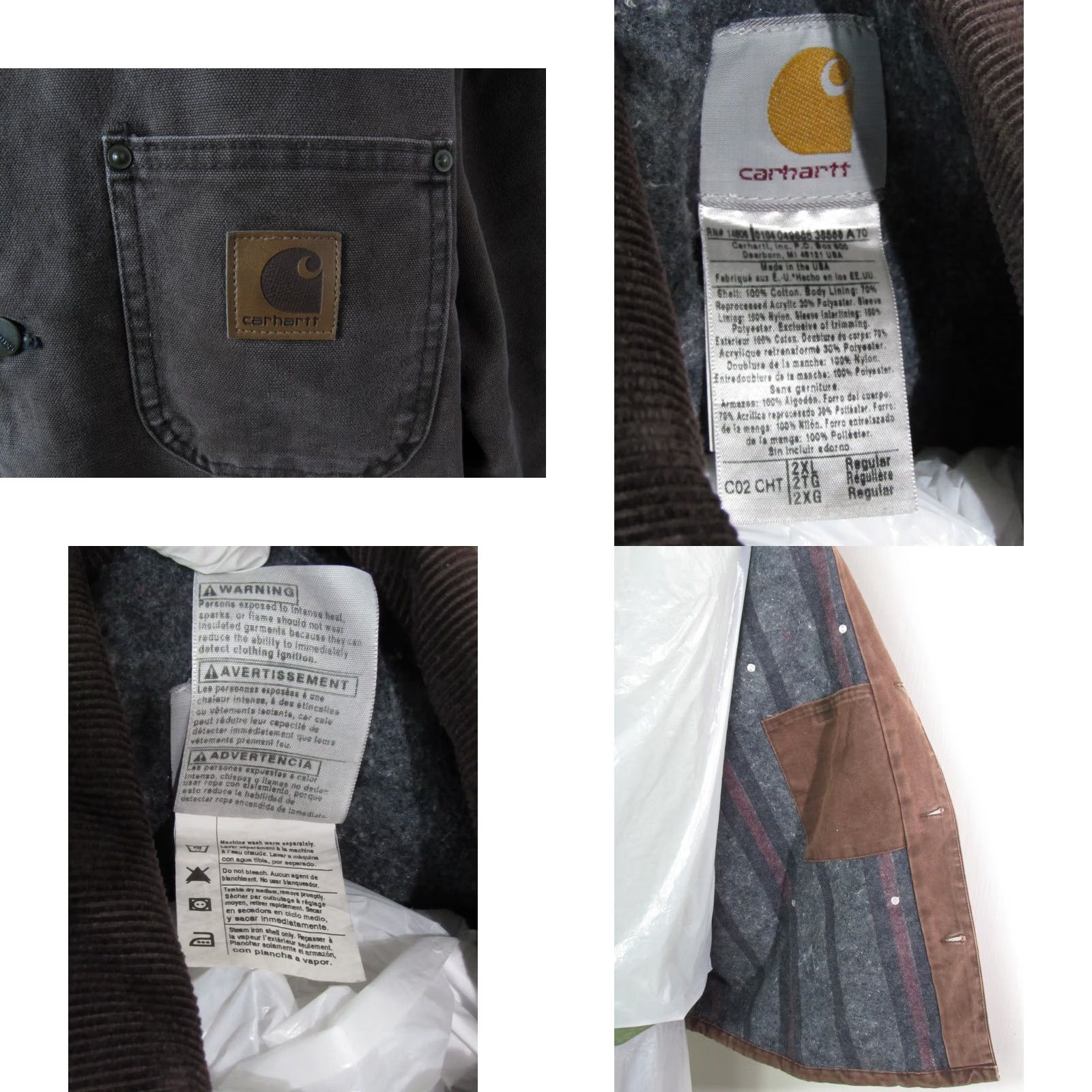 Carhartt VINTAGE Carhartt Jacket Chore Coat Men 2XL Blanket-Lined Duck Brown Canvas J97 JACKET/COAT MID-LENGTH Work Coat Regular Mens Brown 2XL Size US XXL / EU 58 / 5 - 9 Thumbnail
