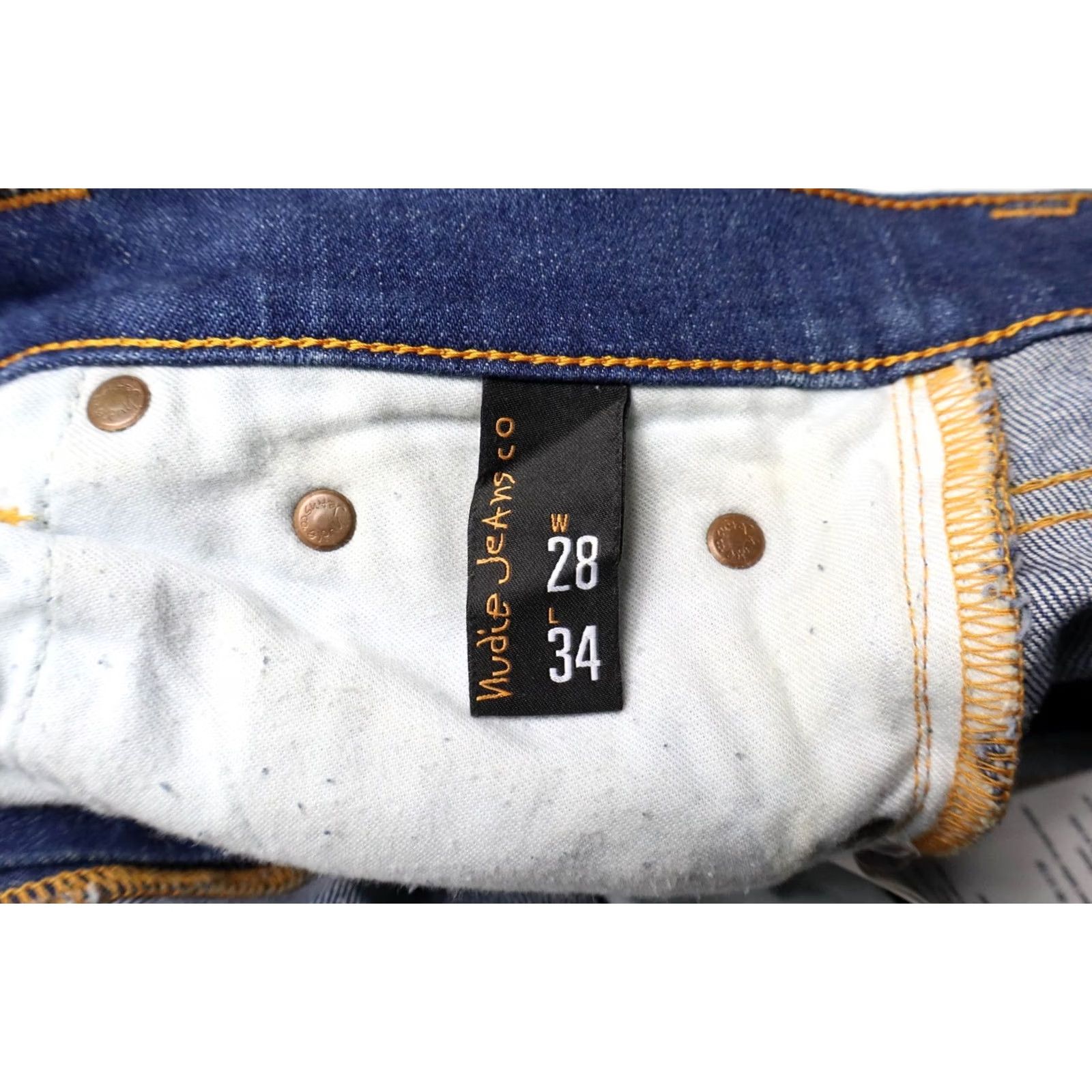 Vintage NUDIE Tube Kelly Dark Used Denim Jeans Men's W28/L34 Blue Whiskered Zip Fly Slim Jeans Mens Size US 28 / EU 44 - 5 Thumbnail