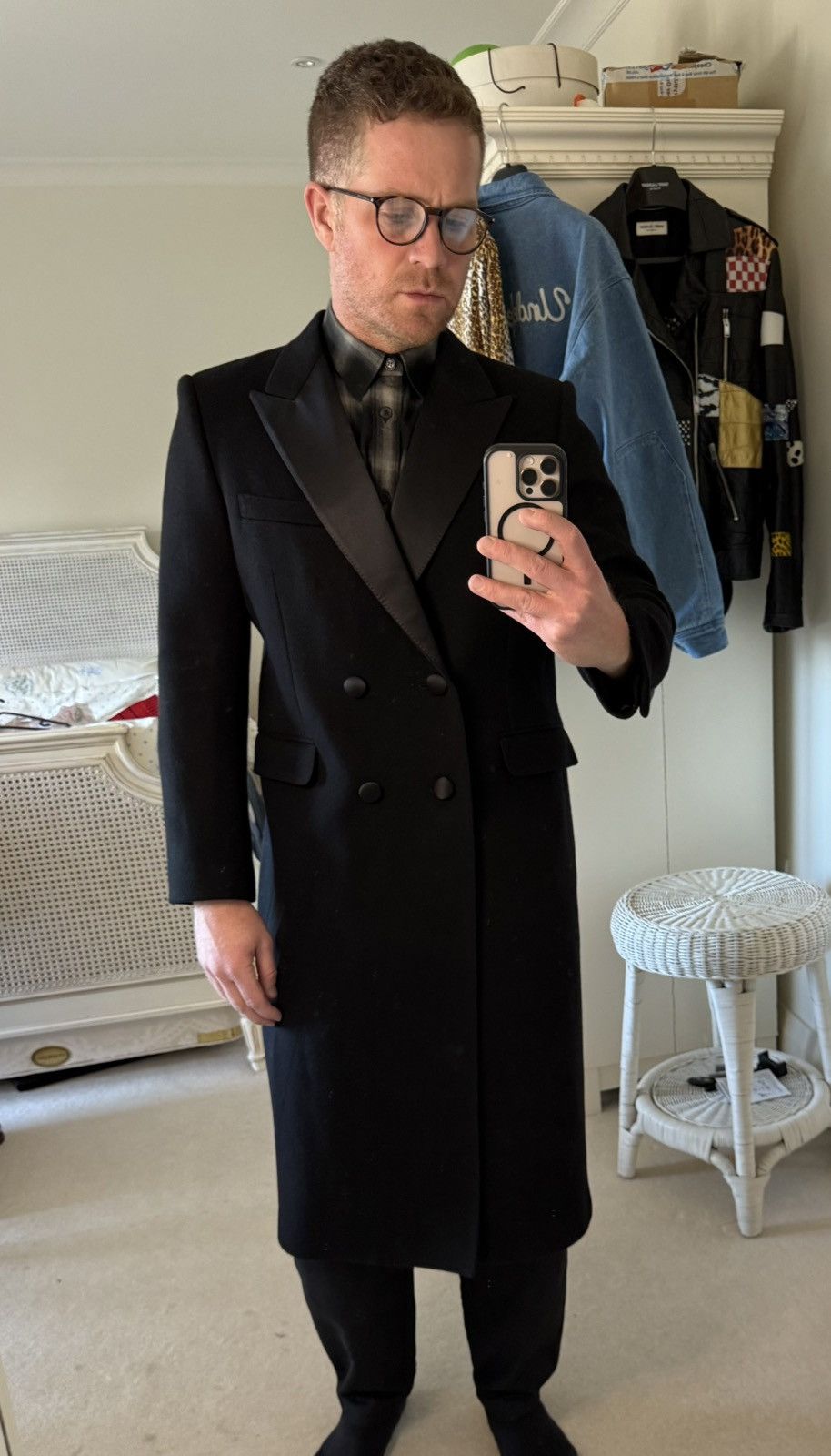 Celine FW25 Celine 1 of 1 sample Chesterfield tuxedo coat Hedi M Size US M / EU 48-50 / 2 - 3 Thumbnail