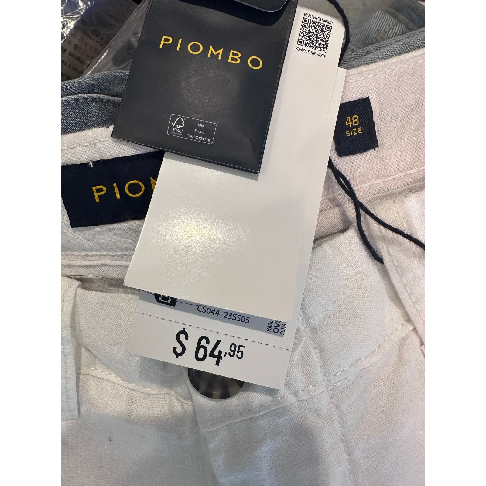 PIOMBO Piombo Stretch Cotton Chino Shorts White L Size US 32 / EU 48 - 12 Thumbnail
