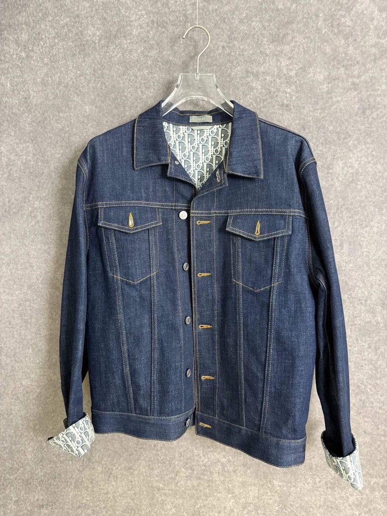 Dior Dior Denim Jacket with Printed Lining - dmc Size US L / EU 52-54 / 3 - 1 Thumbnail