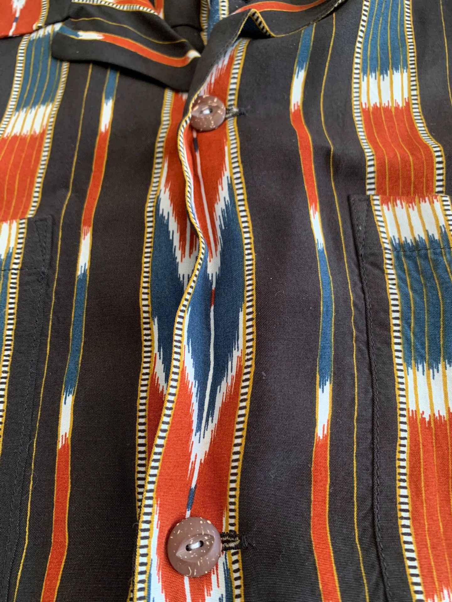 The Flat Head THE FLAT HEAD Vintage Woven NATIVE BORDER Strip Shirt JPN Size US S / EU 44-46 / 1 - 3 Thumbnail