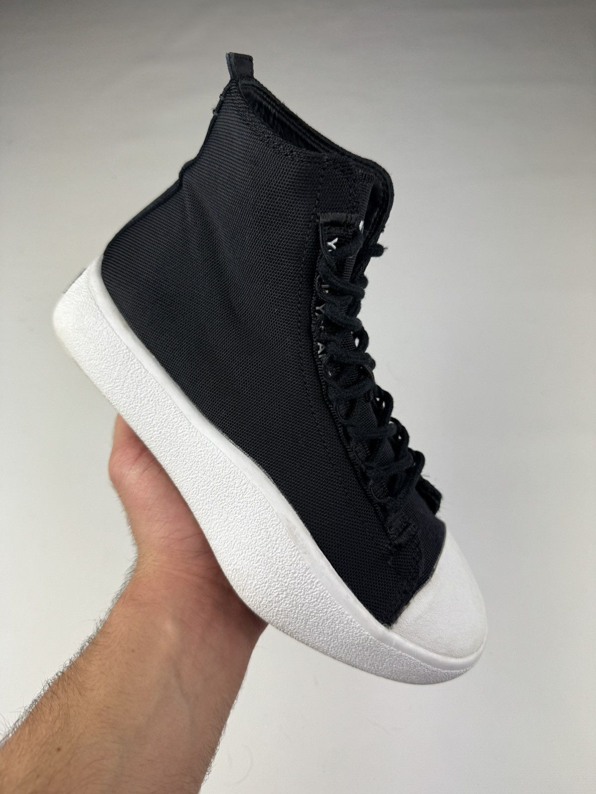 Y-3 Adidas Y-3 Bashyo High Top Sneakers Black/White Size US 6.5 / IT 36.5 - 1 Thumbnail