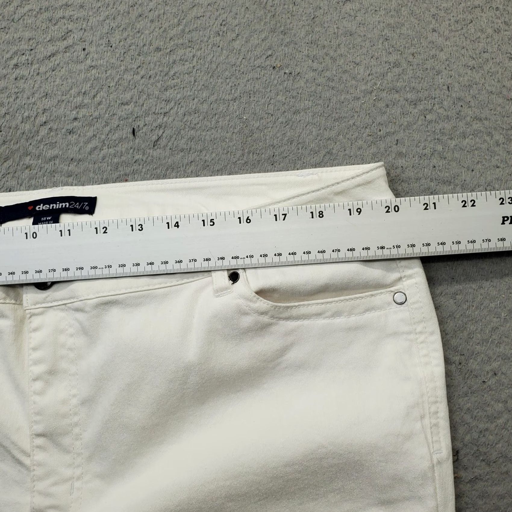 Denime Denim 24/7 Straight Jeans Womens 18W White Stretch Boho Streetwear Light Wash Denim 24/7 Womens 18W White Stretch Straight Jeans Size 40" / US 18 - 6 Thumbnail