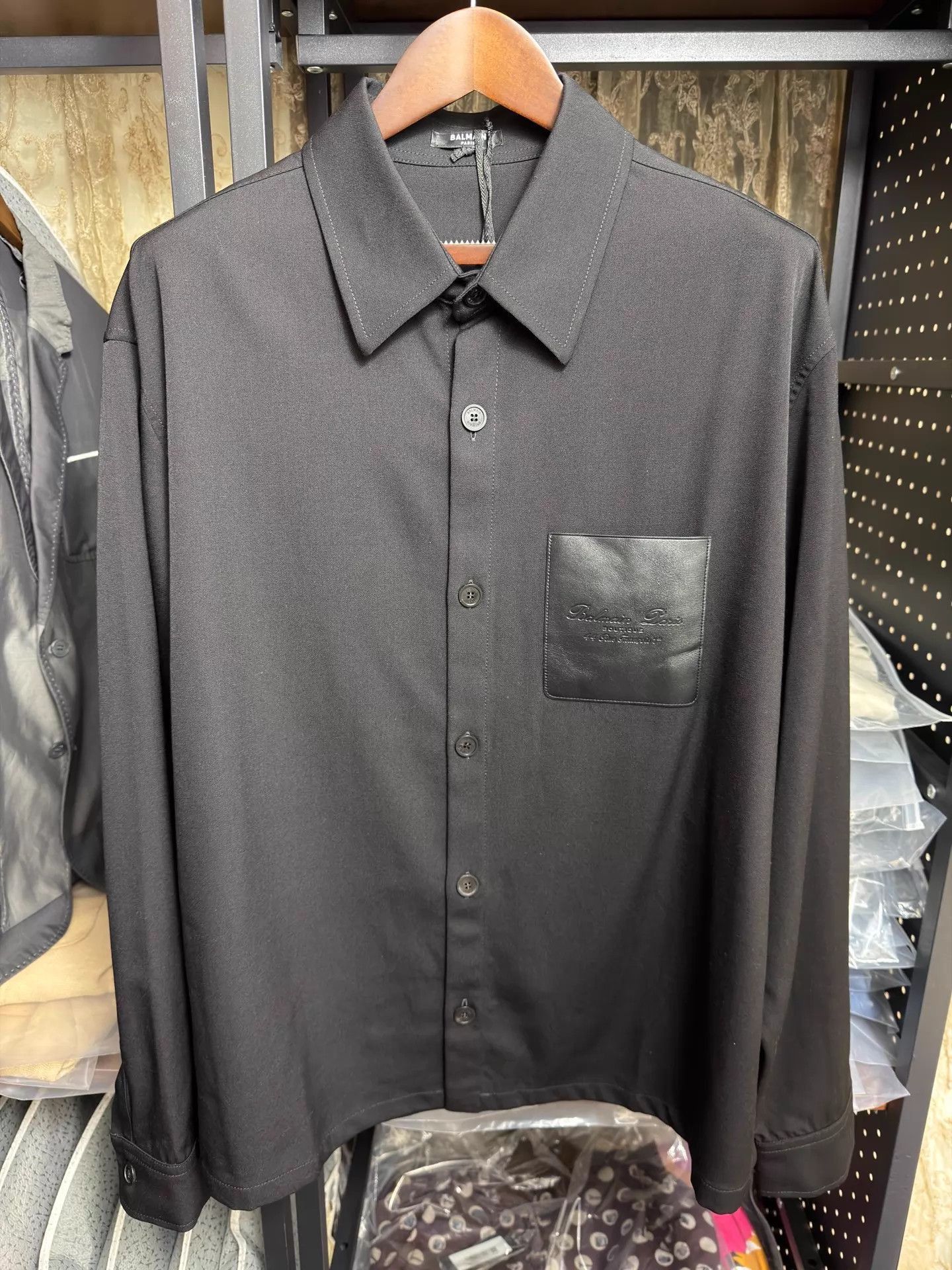 Balmain Black Long-Sleeve Button-Up Shirt Size L Size US L / EU 52-54 / 3 - 1 Thumbnail