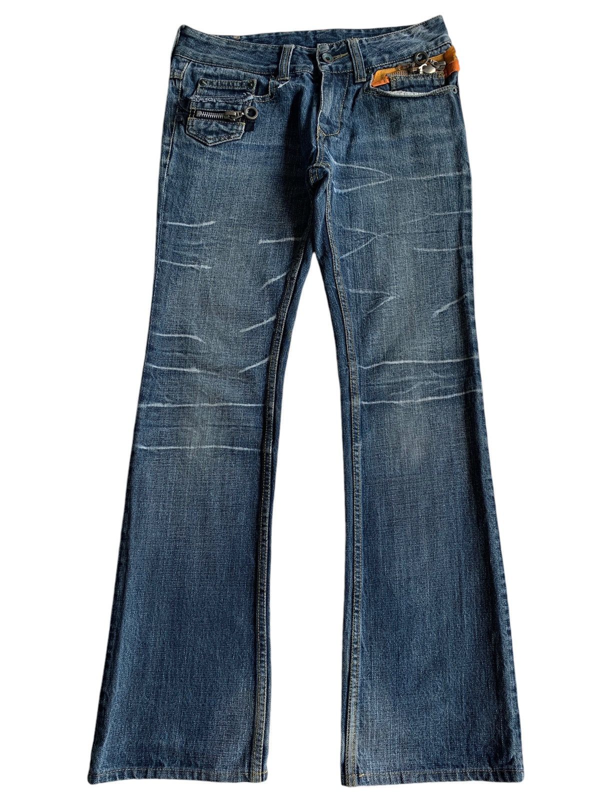 Tornado Mart Flare💥 Semantic Design Punk Style Rusty Distressed Denim☠️🎌 Size US 30 / EU 46 - 1 Thumbnail