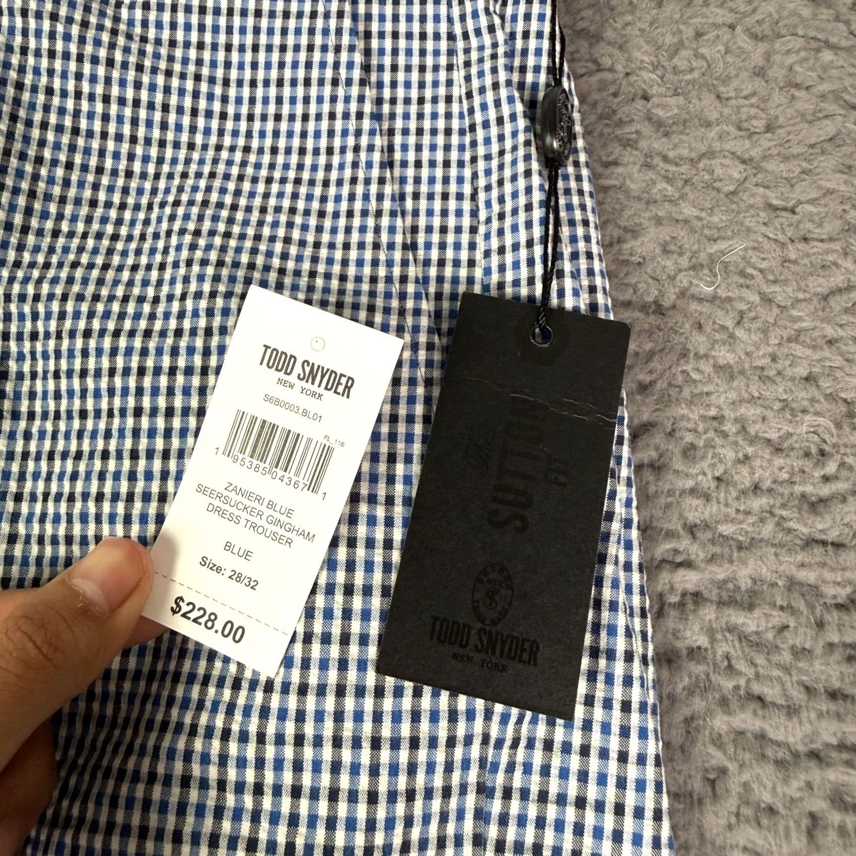 Todd Snyder Todd Snyder Pants Mens 28x32 Blue Seersucker Gingham Dress Trouser Zanieri Size US 28 / EU 44 - 3 Thumbnail