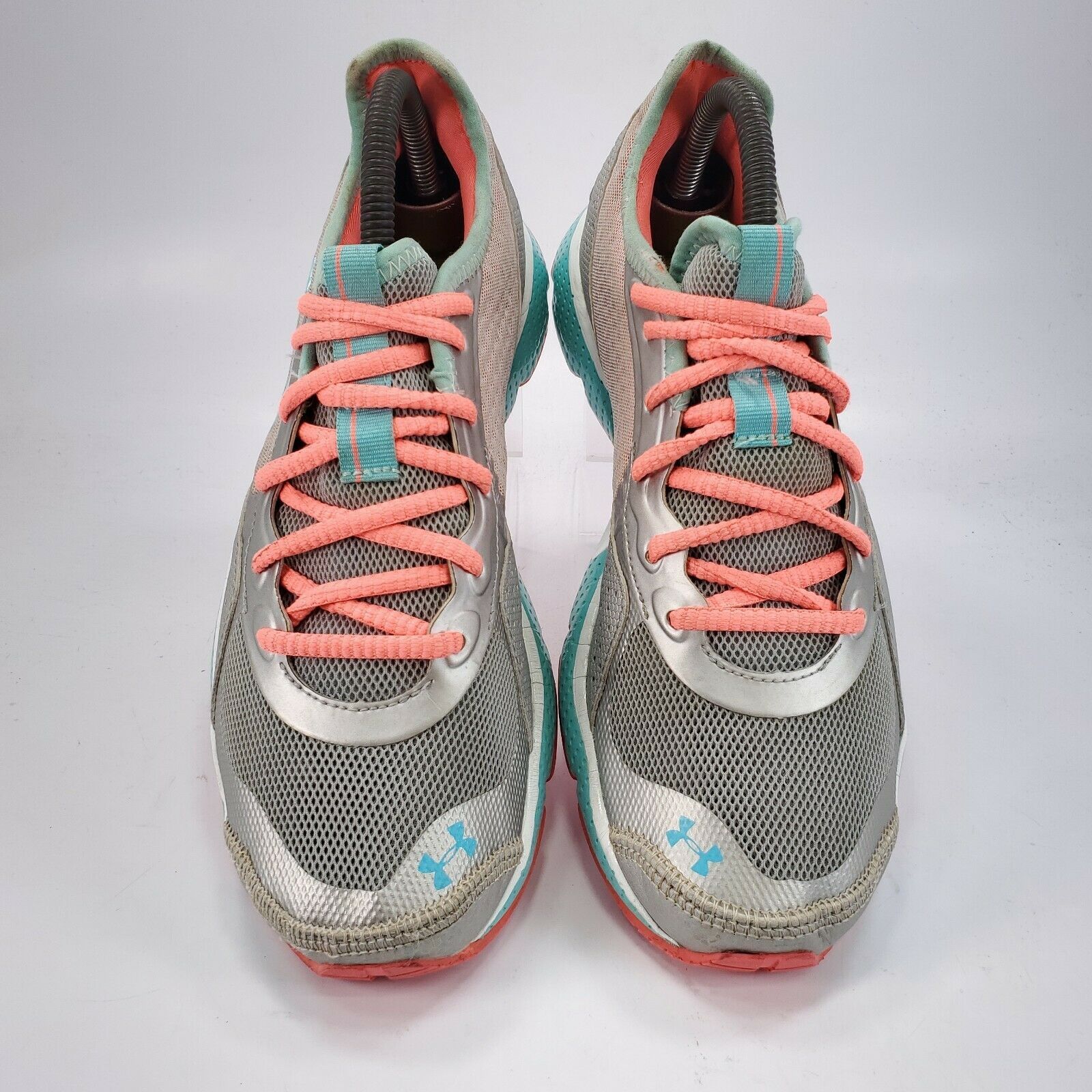 Under Armour Under Armour Shoe Womens Size 8.5 1250733-900 Gray Pink Blue Size US 8.5 / IT 38.5 - 2 Thumbnail