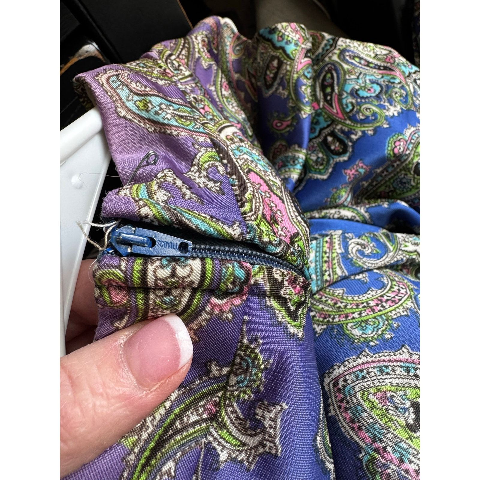 Vintage Vtg Sacony Ciella purple paisley sleeveless dress medium Size M / US 6-8 / IT 42-44 - 13 Thumbnail