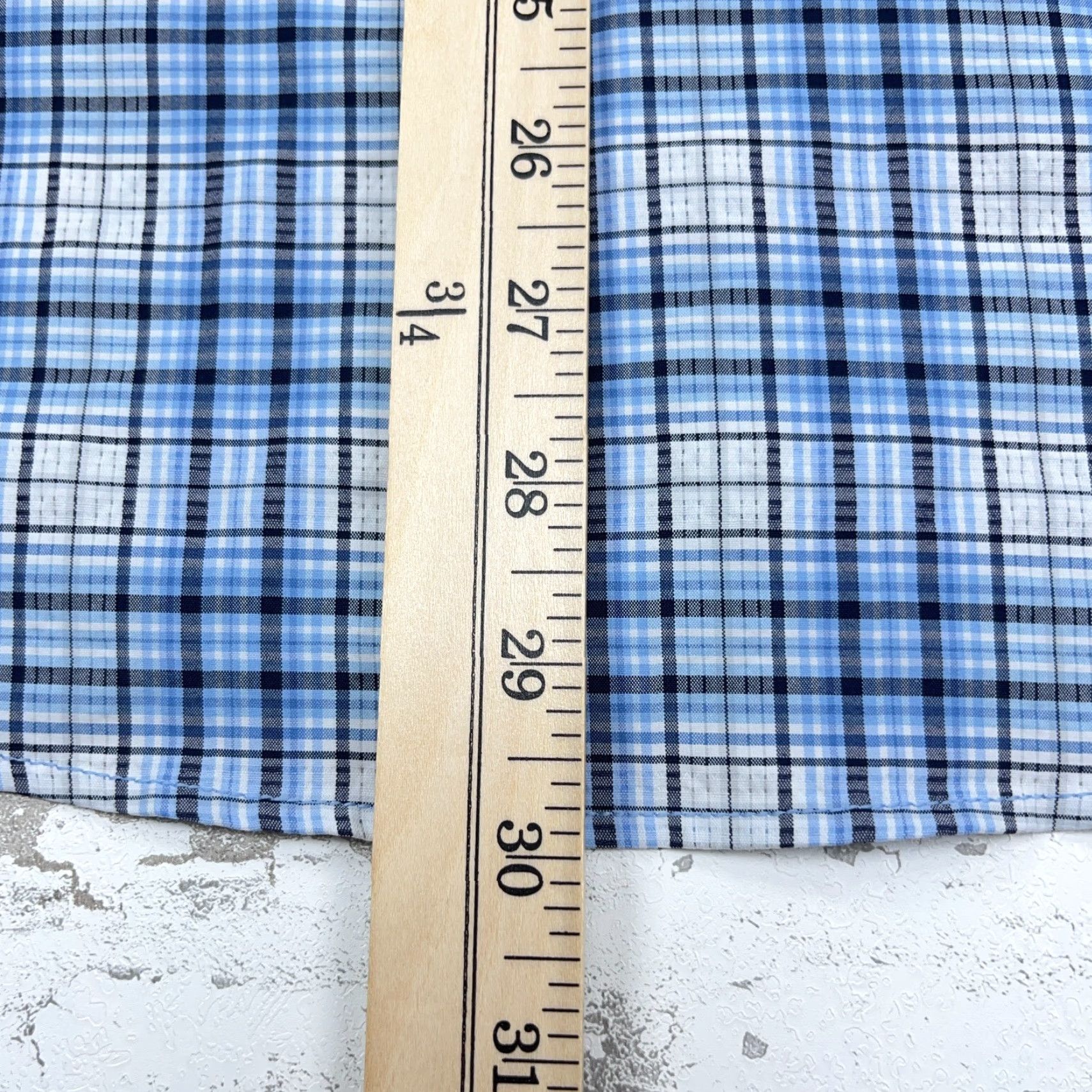 Peter Millar Peter Millar Shirt Men Large Blue Button Up Performance Golf Tartan Plaid Dress Size 42R - 7 Thumbnail