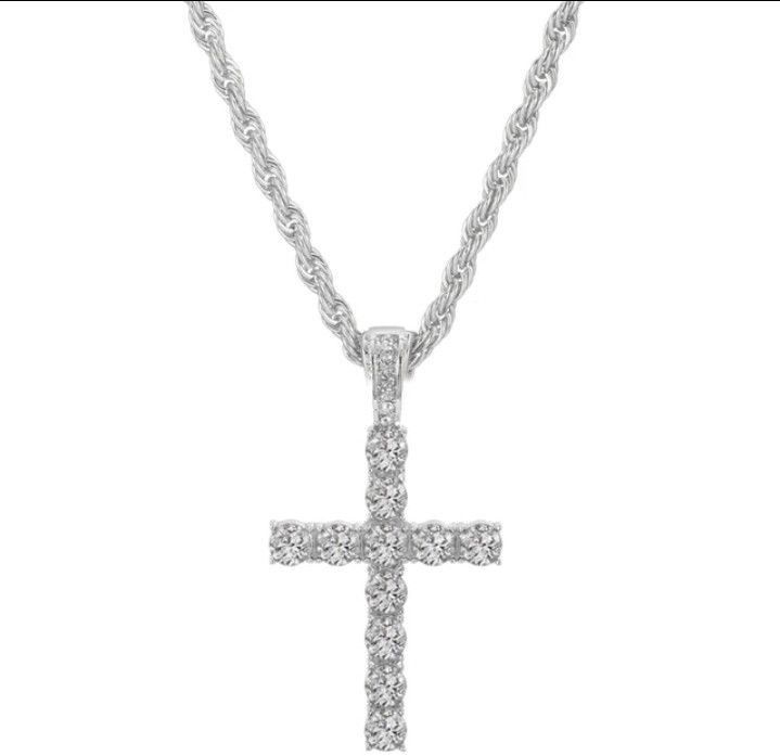 Jewelry Yellow Gold Diamond Cross Necklace Size ONE SIZE - 1 Thumbnail