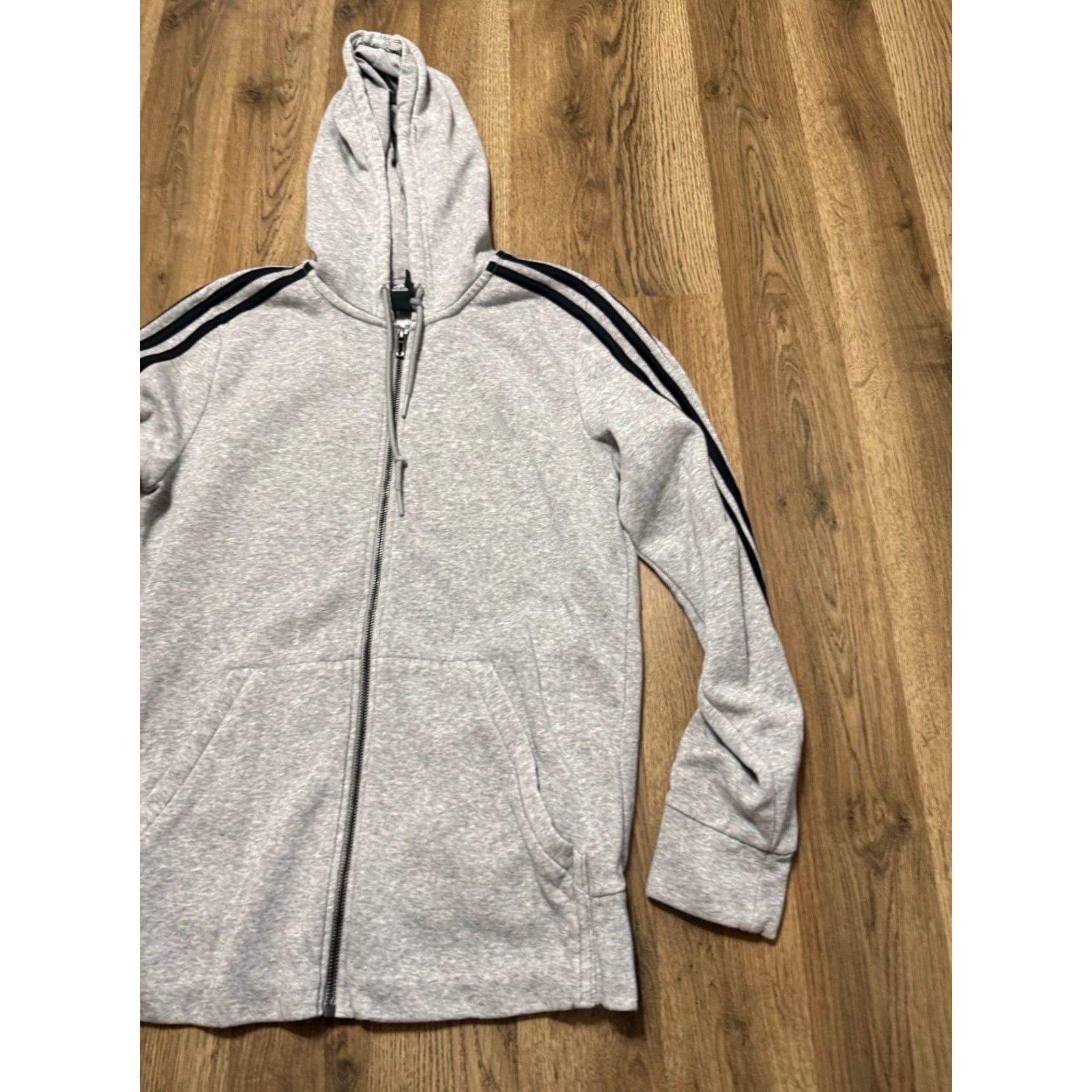 Adidas Adidas Sweatshirt Womens Size M Gray Black Full Zip Long Sleeve Modern Sports Activewear Regular Fit Size M / US 6-8 / IT 42-44 - 4 Thumbnail
