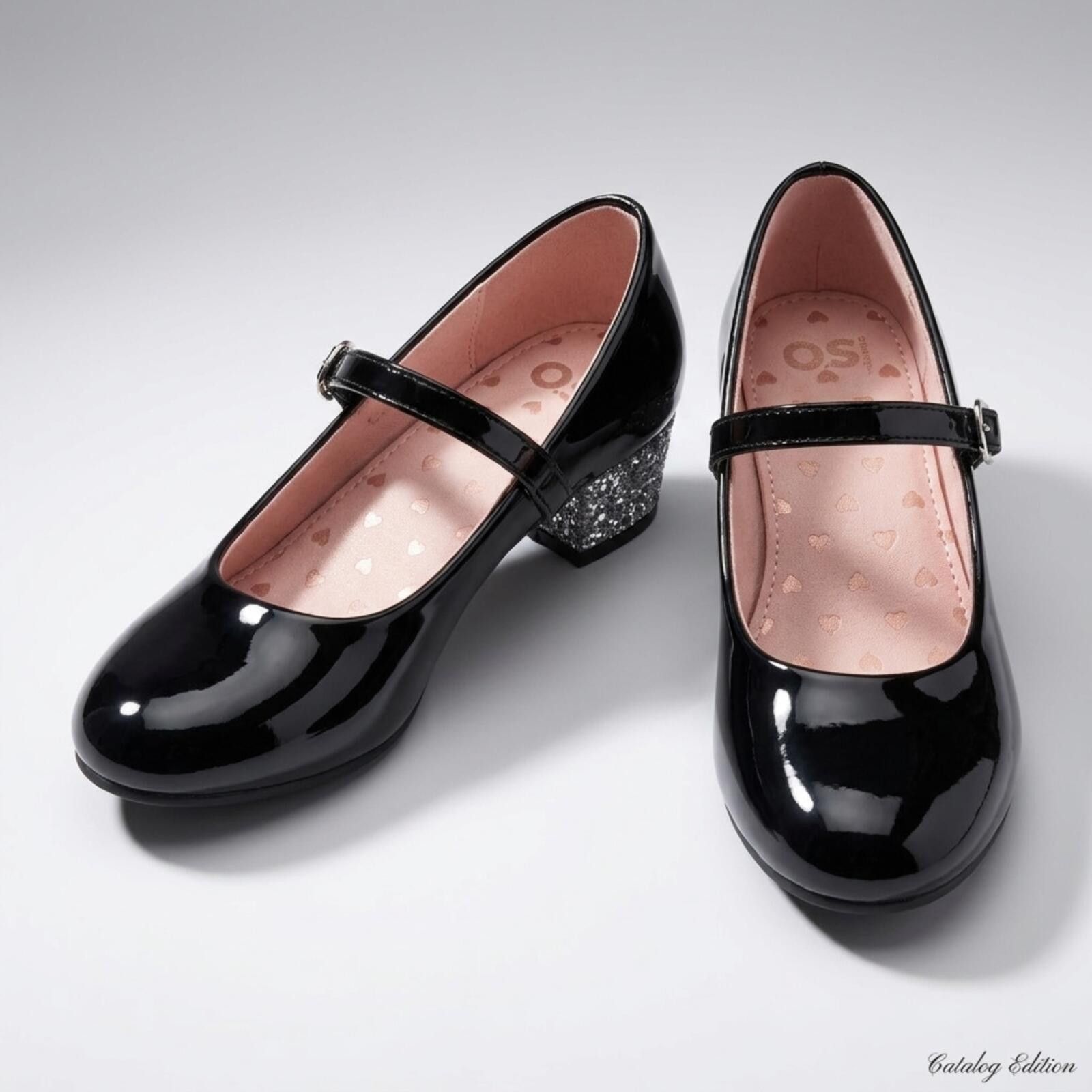 Anti Social Social Club Girls' Black Patent Dress Shoes Glitter Block Heel Size 2 Size US 4 / IT 34 - 1 Thumbnail