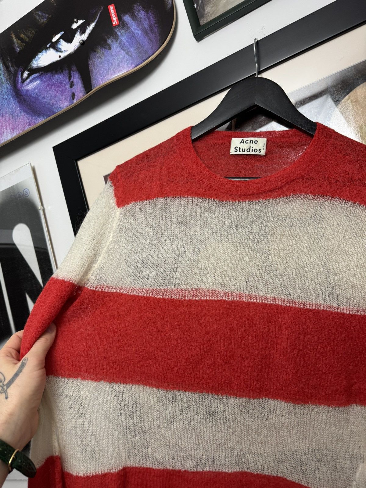 Acne Studios Acne Studios Mohair Sweater Knit Stripes Oversize Designer Size S / US 4 / IT 40 - 3 Thumbnail