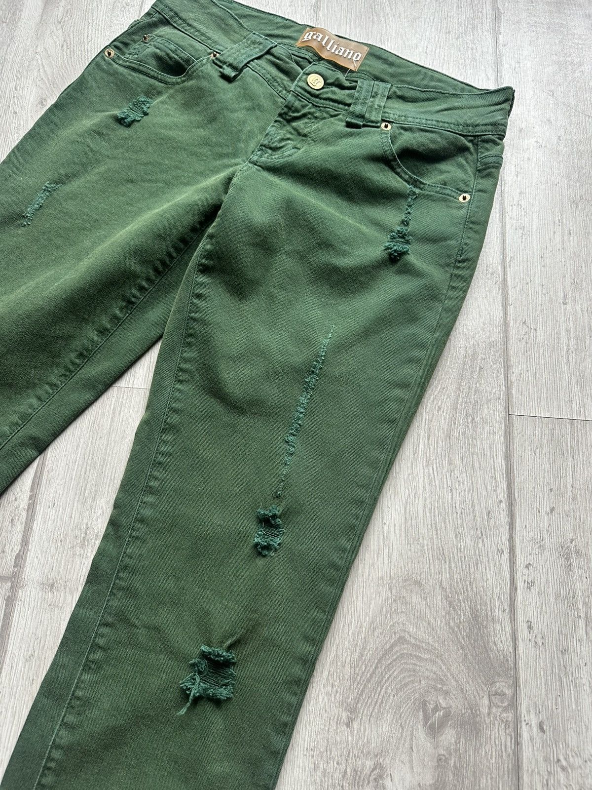 John Galliano John Galliano Distressed Straight Jeans Size 29" - 11 Thumbnail