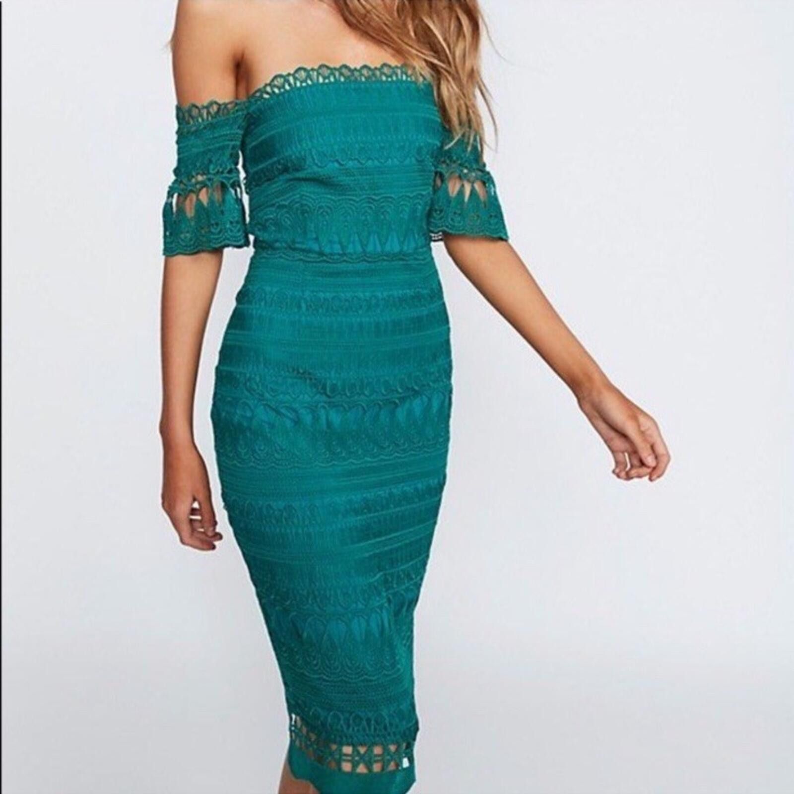 Other Free People x Saylor Bodycon Dress Mariah Green Lace M Size M / US 6-8 / IT 42-44 - 1 Thumbnail