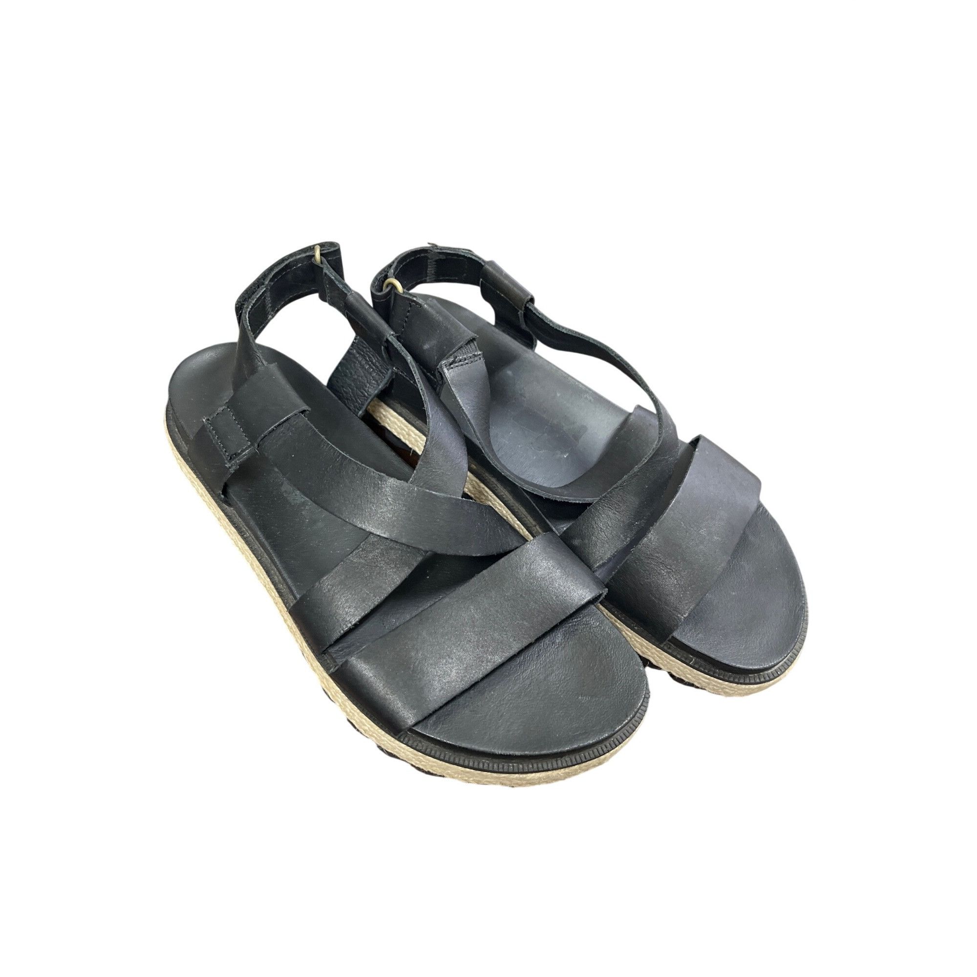 SOREL Sorel wms black leather open toe casual sandals shoes sz8 SK Size US 8 / IT 38 - 16 Thumbnail