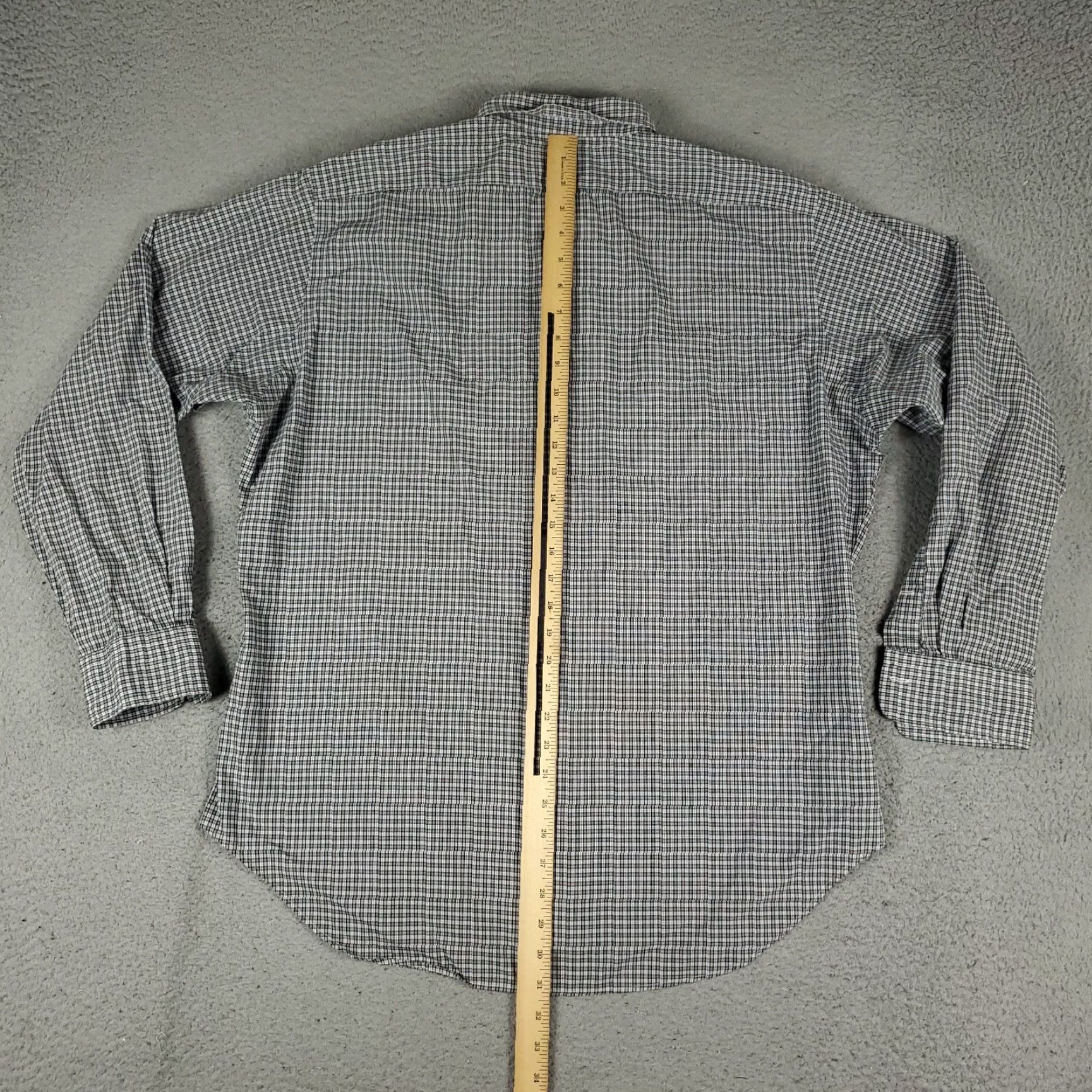 Ralph Lauren Ralph Lauren Dress Shirt Mens 16.5 Gray Blue Plaid Long Sleeve Button-Down Regular Fit Classic Size 42R - 3 Thumbnail