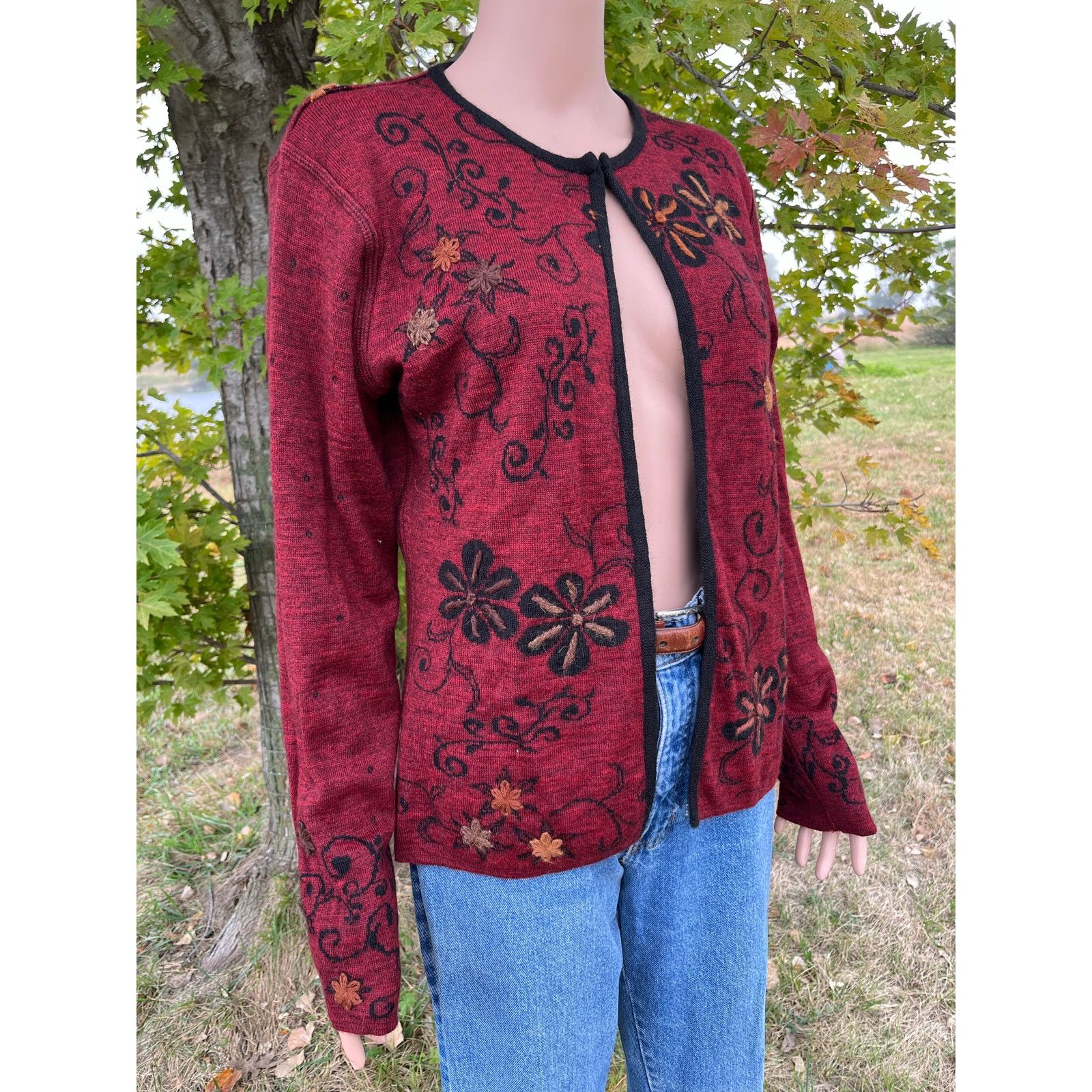 Other Alpaca Meadows Reversible Floral One Button Cardigan Size M / US 6-8 / IT 42-44 - 8 Thumbnail