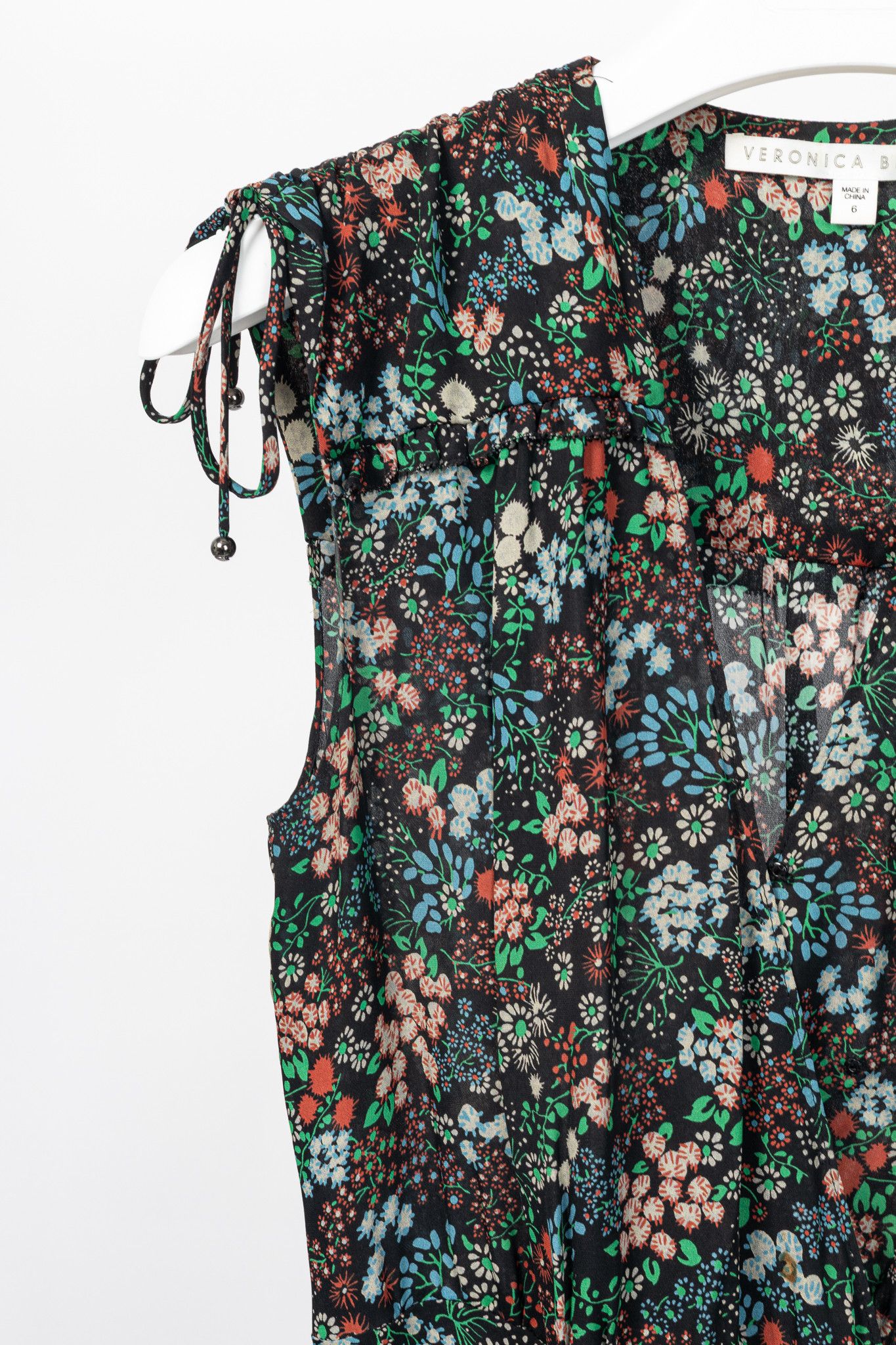 Tibi Veronica Beard Teagan Floral Silk Gathered Midi Dress Size M / US 6-8 / IT 42-44 - 5 Thumbnail