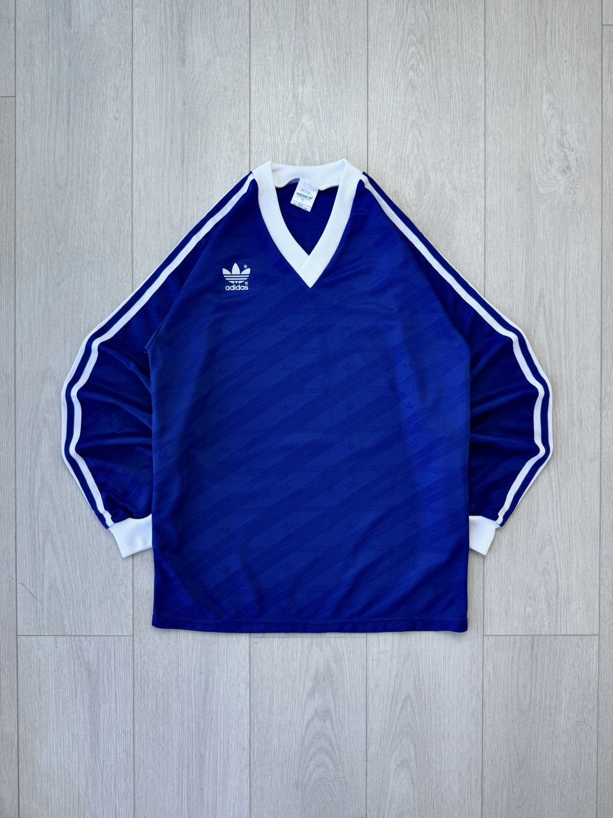 Adidas Vintage 1980s Adidas Trefoil Long Sleeve Jersey England Rare Size US M / EU 48-50 / 2 - 1 Thumbnail