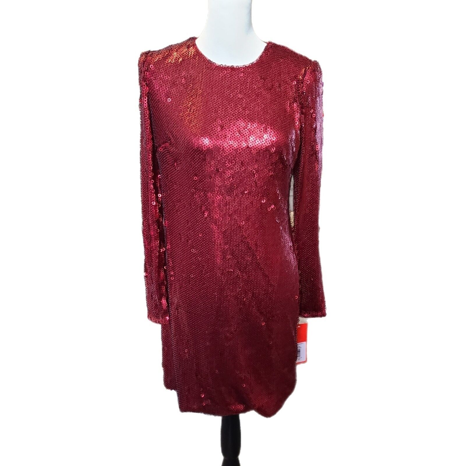 Monique Lhuillier Monique Lhuillier NWT $550 Red Sequin Mini Dress, Size 10 Size L / US 10 / IT 46 - 4 Thumbnail